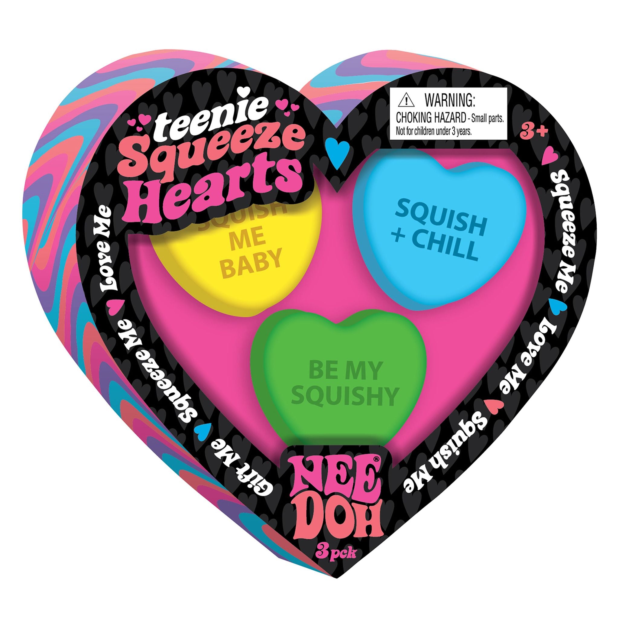 Schylling NeeDoh Teenie Squeeze Hearts - Assorted Styles, Great for Valentine's Day