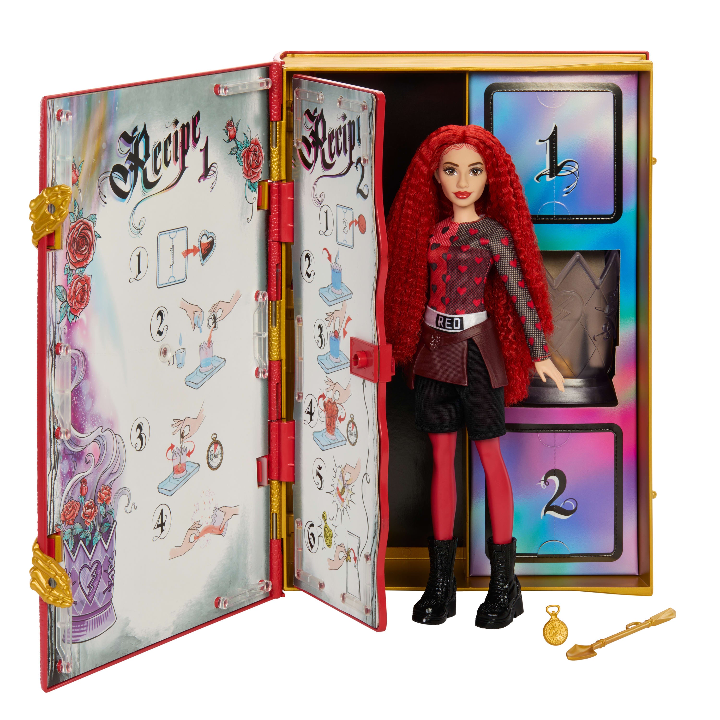 Disney Descendants: Enchanting Sorcerer's Cookbook with Exclusive Red Doll