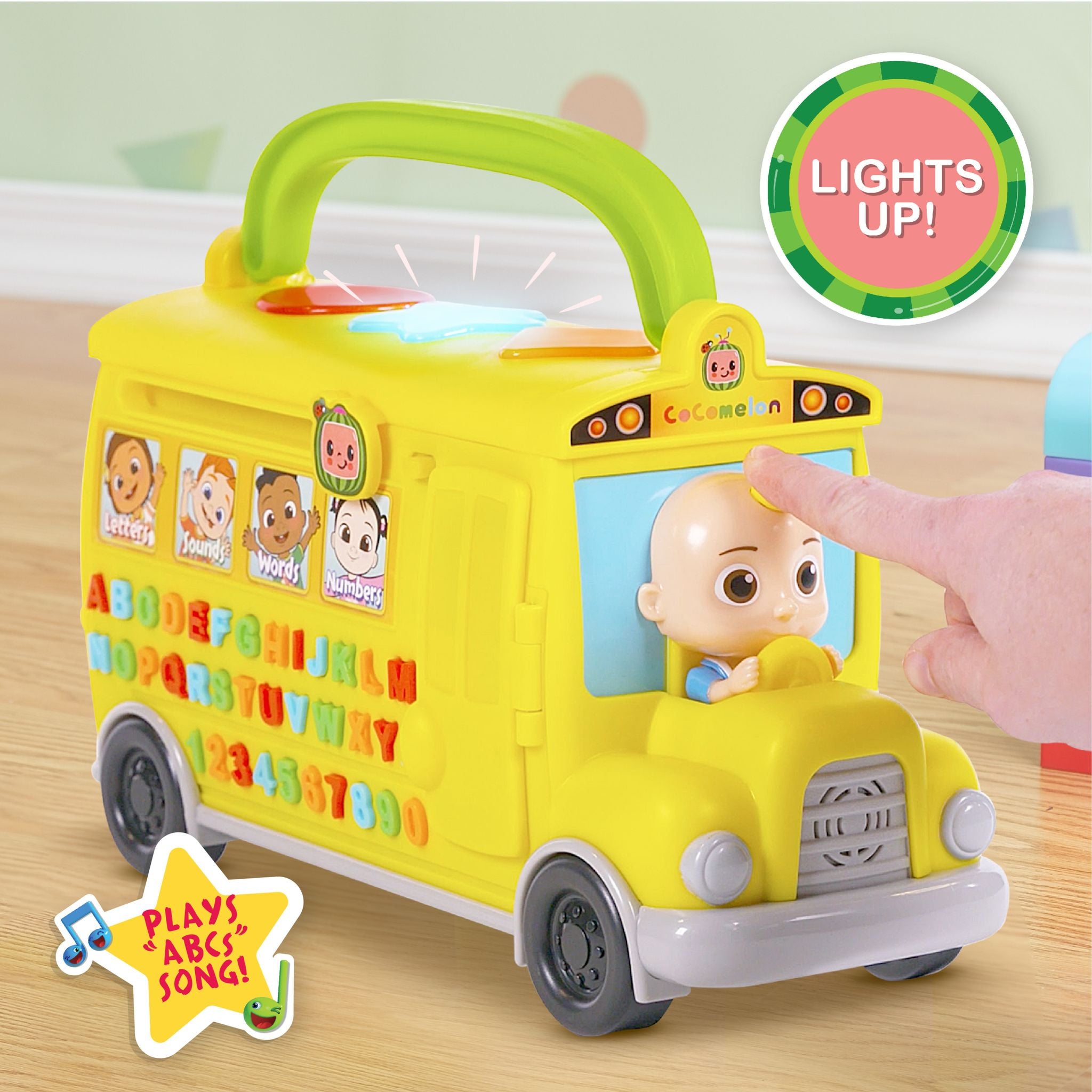 Colorful CoComelon Musical Learning Yellow School Bus with JJ Figure
