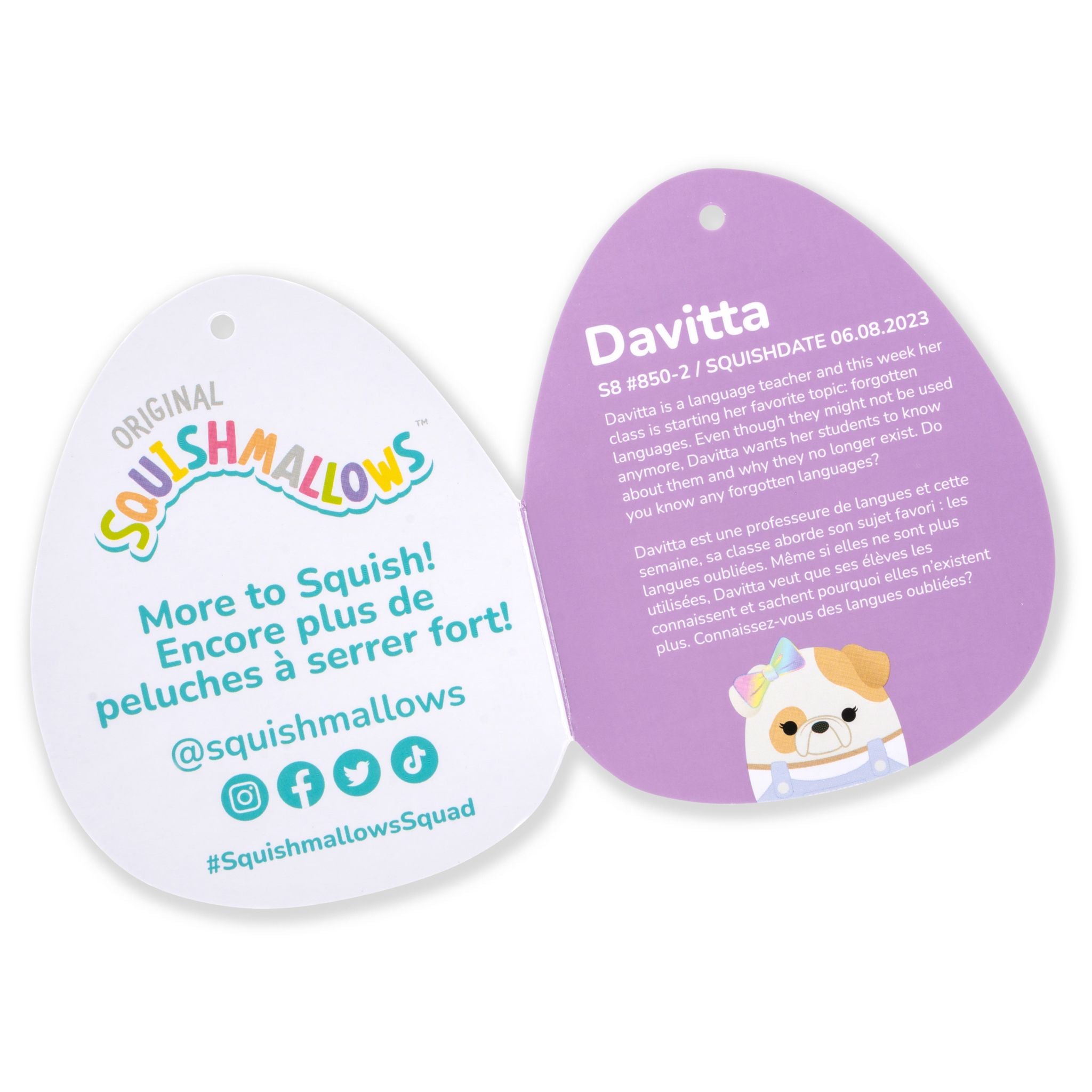 Limited-time Offer! 7.5 Inch Squishmallows Easter Bulldog Davitta Plush