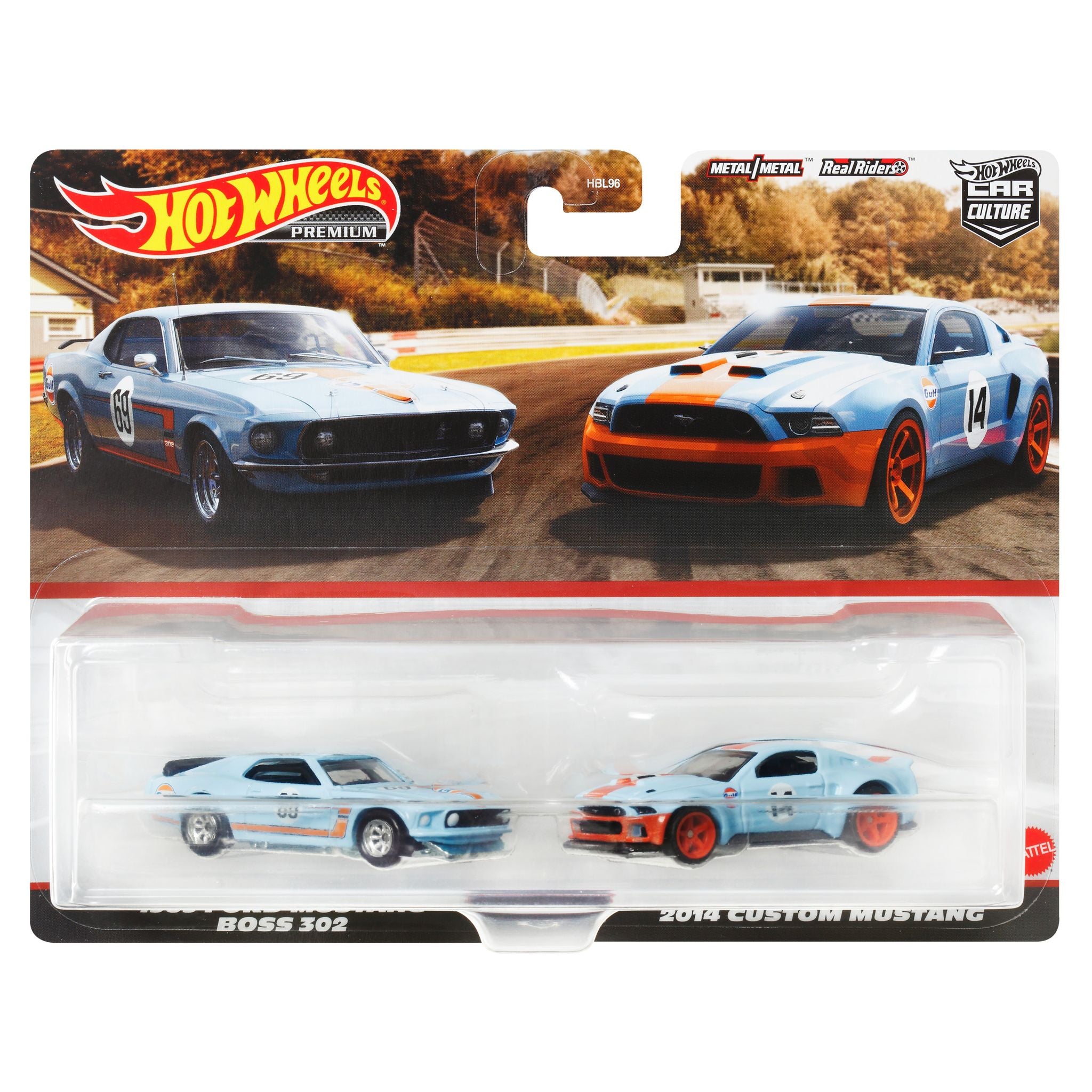Hot Wheels Premium Car Culture 2-Pack: Ford Mustang Boss 302 & 2014 Custom Mustang - Great Collectibles