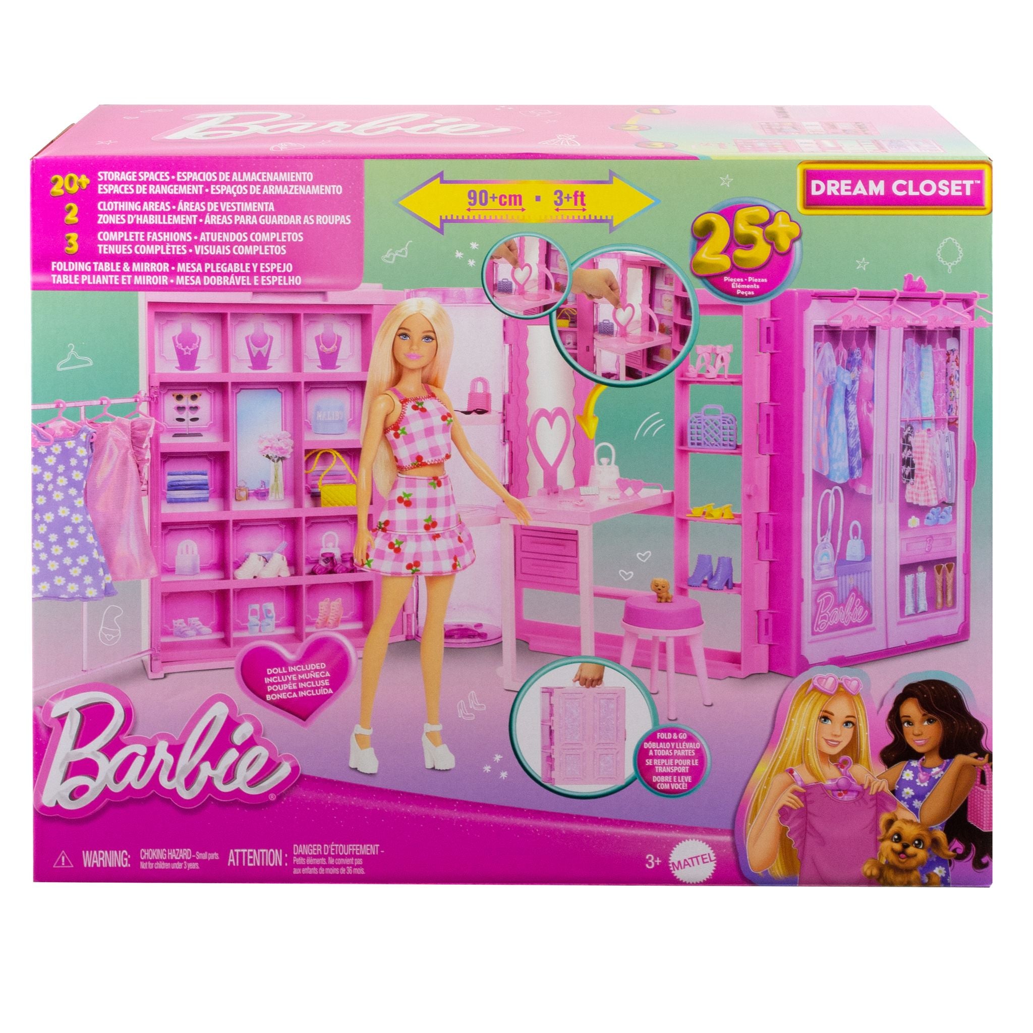 Glittery Pink Barbie Dream Closet Set with Fashion Doll