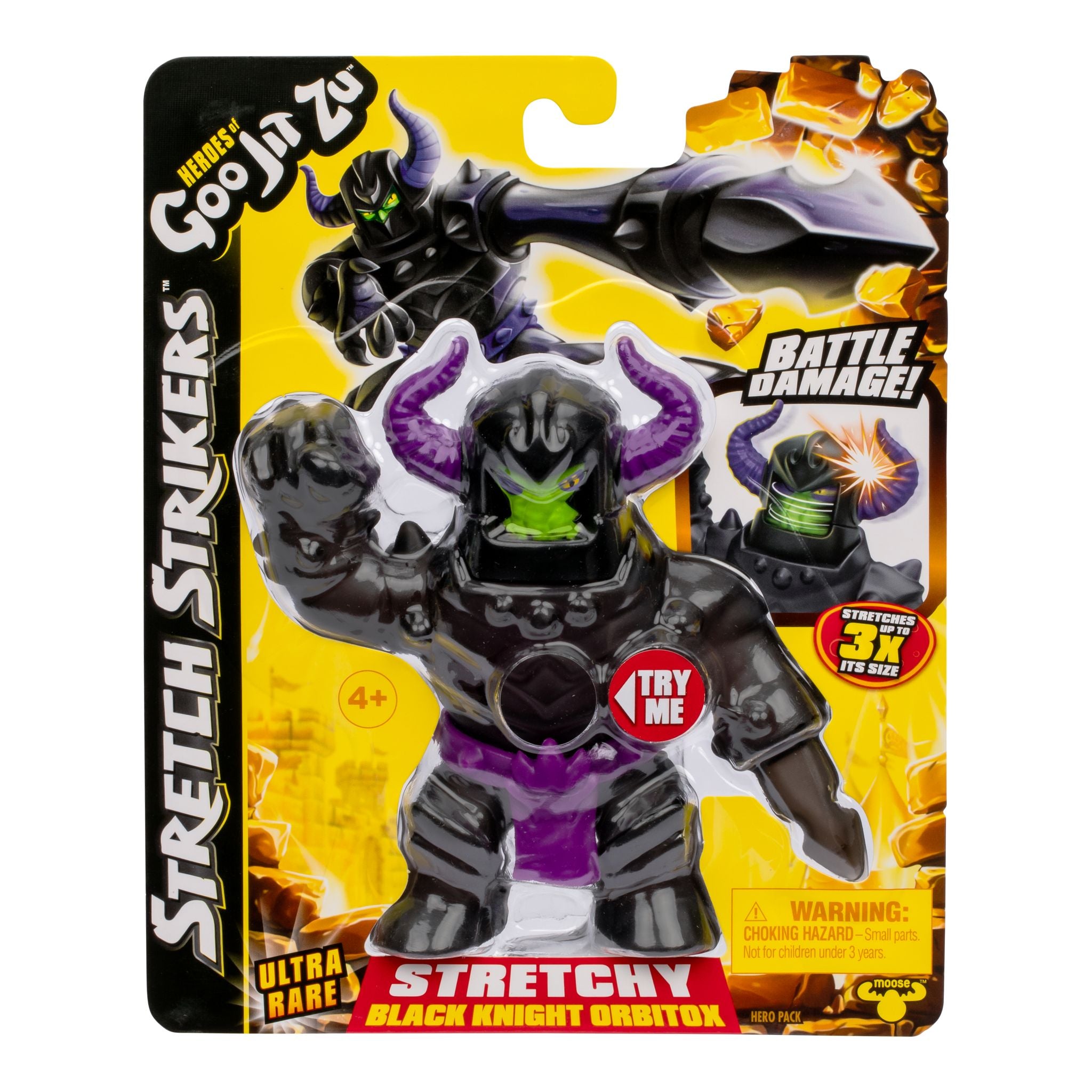 Hot Sale! Heroes of Goo Jit Zu Stretch Strikers Season 11 Rare Black Knight Orbitox Hero Pack