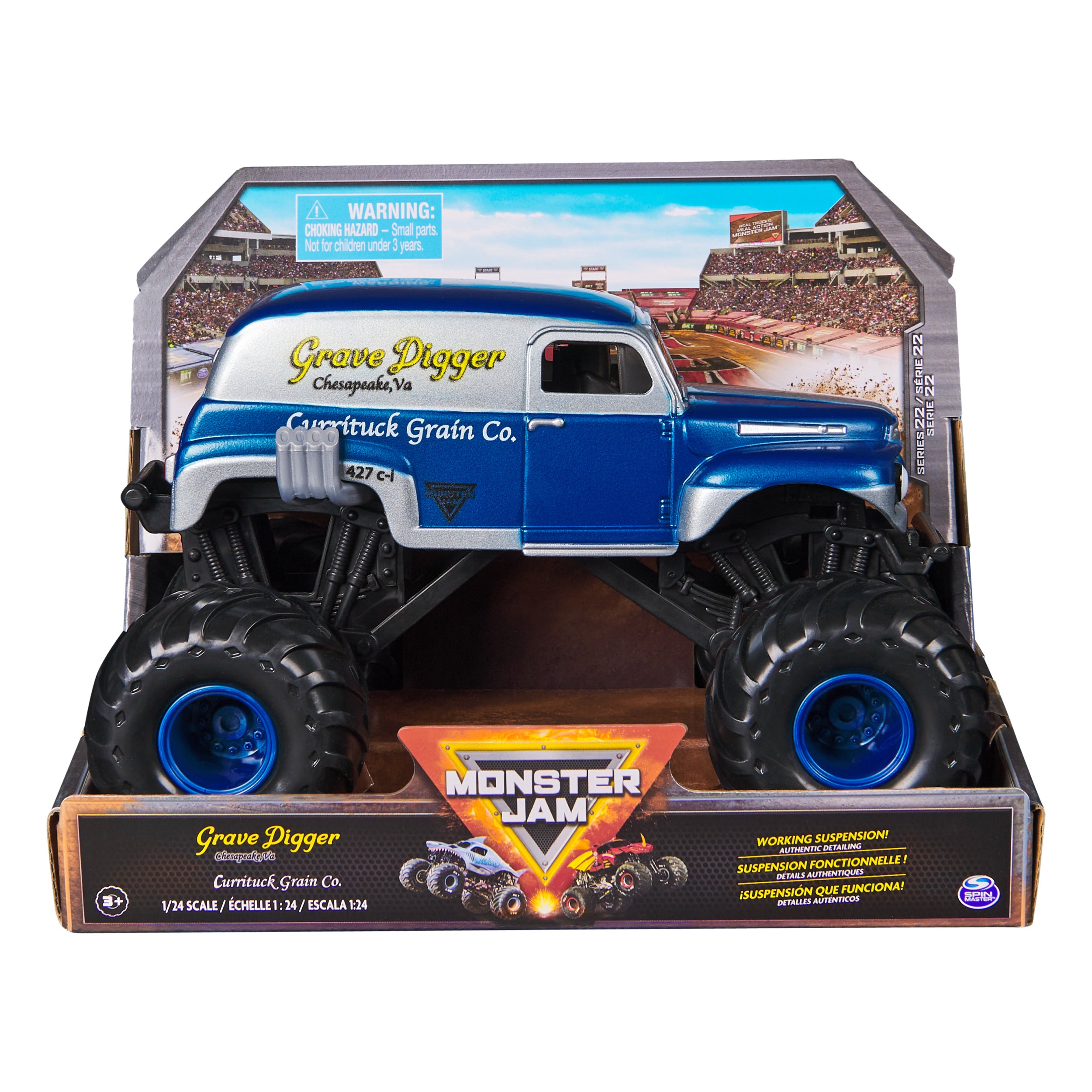 Monster Jam 1:24 Scale Die - Cast Monster Truck Series 22 Grave Digger by Currituck Grain Co.