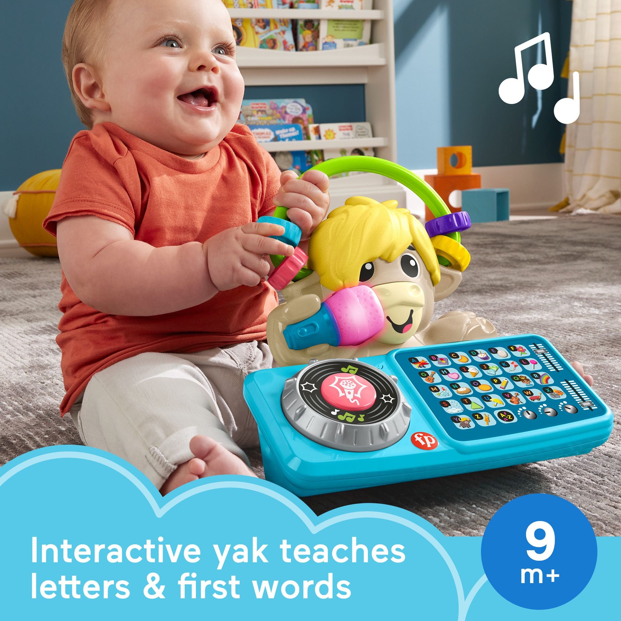 Fisher-Price Musical Link Squad A to Z Yak Toy for 9+ Months