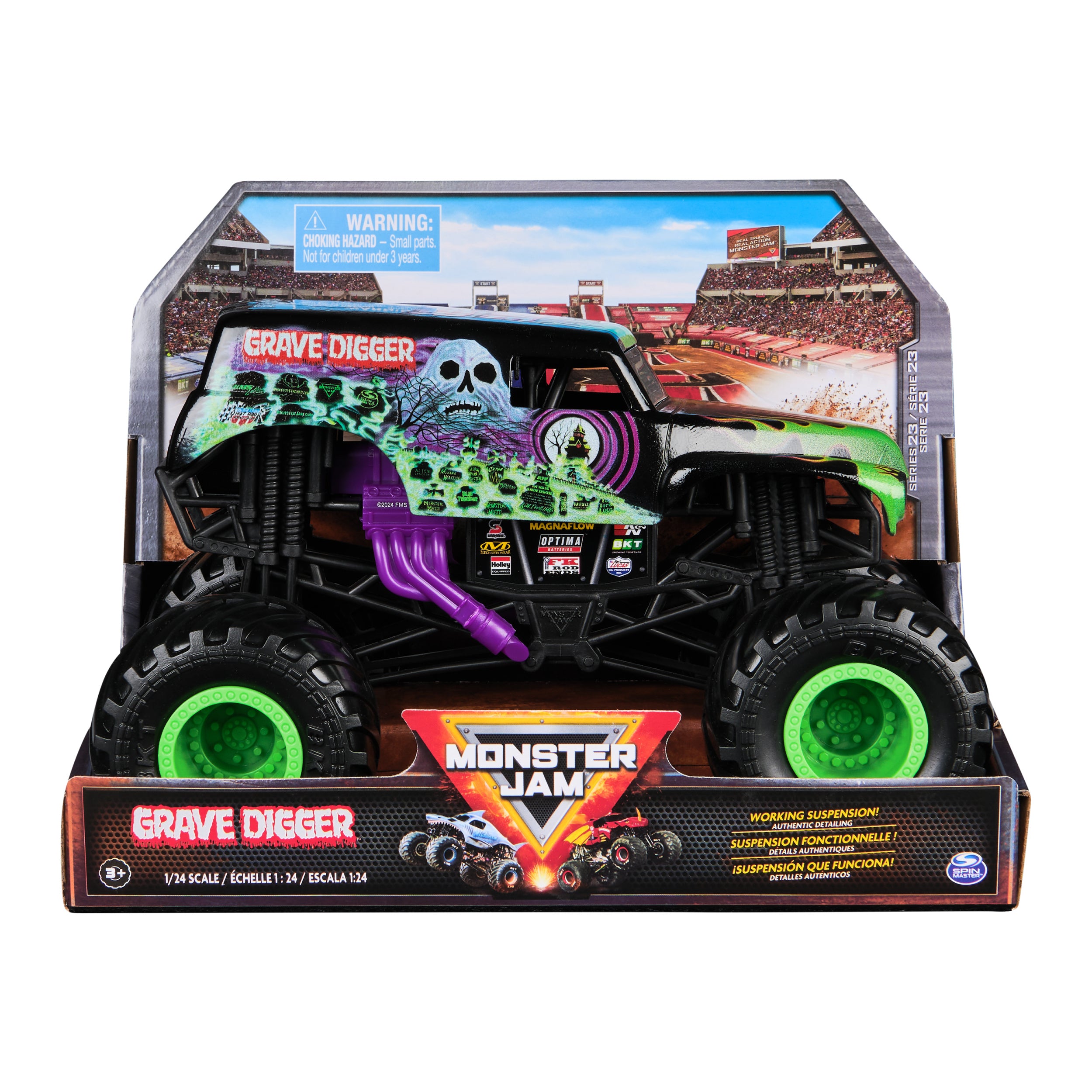 Hot Deal! Monster Jam 1:24 Scale Grave Digger Truck - Series 23