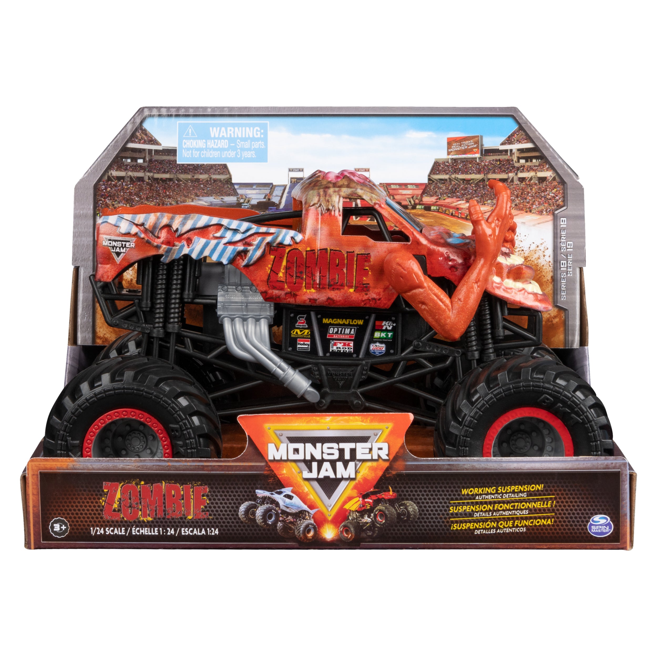 1:24 Scale Monster Jam Series 19 Zombie Red Die - Cast Monster Truck