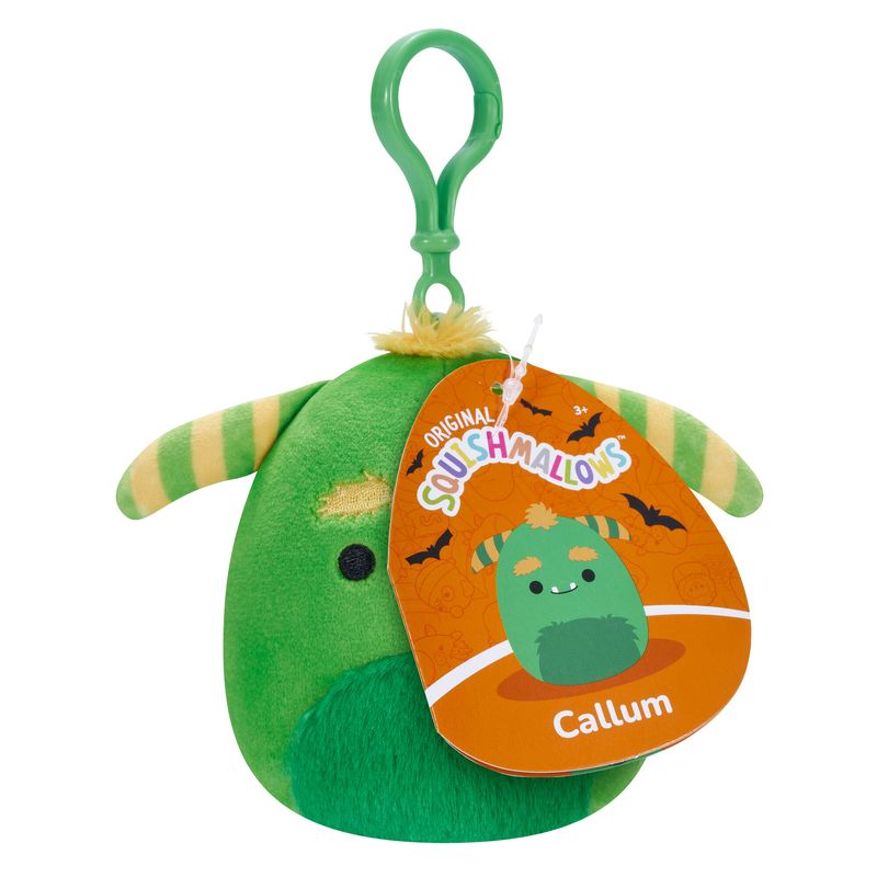 Squishmallows Halloween 3.5-Inch Clip-On Green Monster Callum - Adorable Collectible
