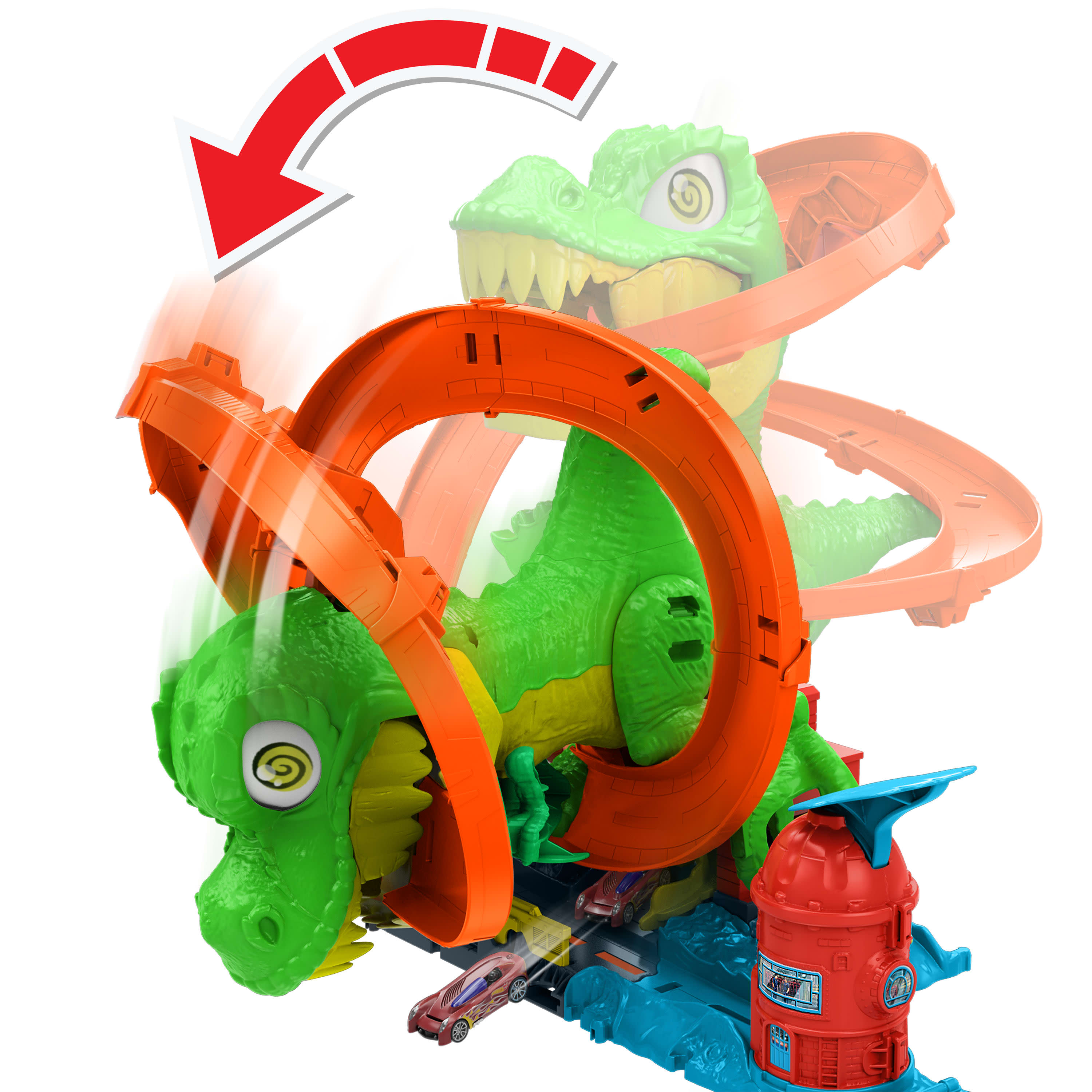 Hot Wheels City T-Rex Blaze Battle Set - Epic Racing Fun