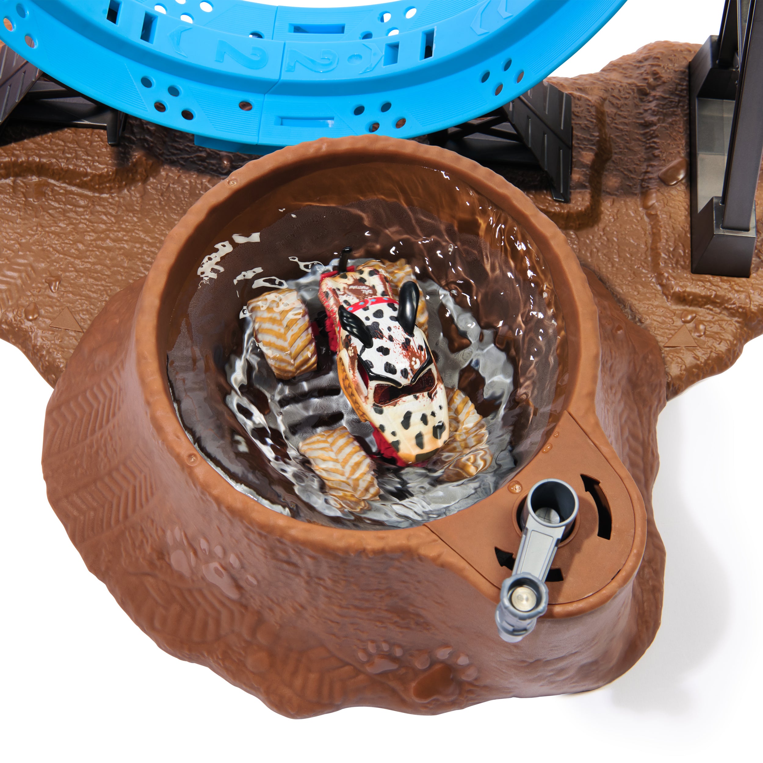 Hot Deal! Monster Jam 1:64 Mud Blasters Monster Mutt Dalmatian Dunk Tank Playset for Kids