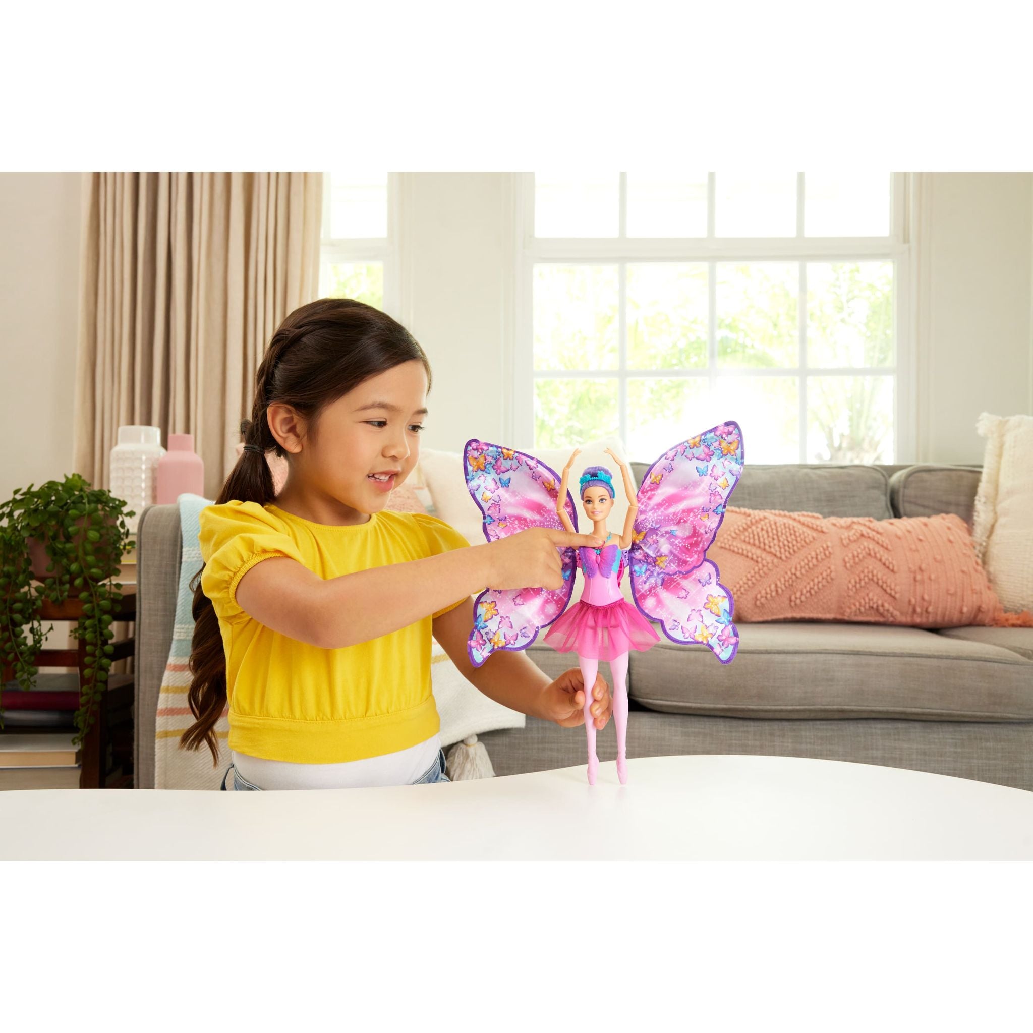 Magical Barbie Doll with Dance and Flutter 2-in-1 Transformation