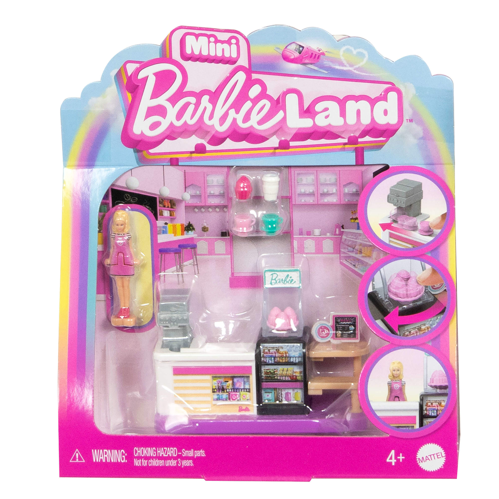 Adorable Mini BarbieLand Bakery Playset with 3.8cm Barbie Doll