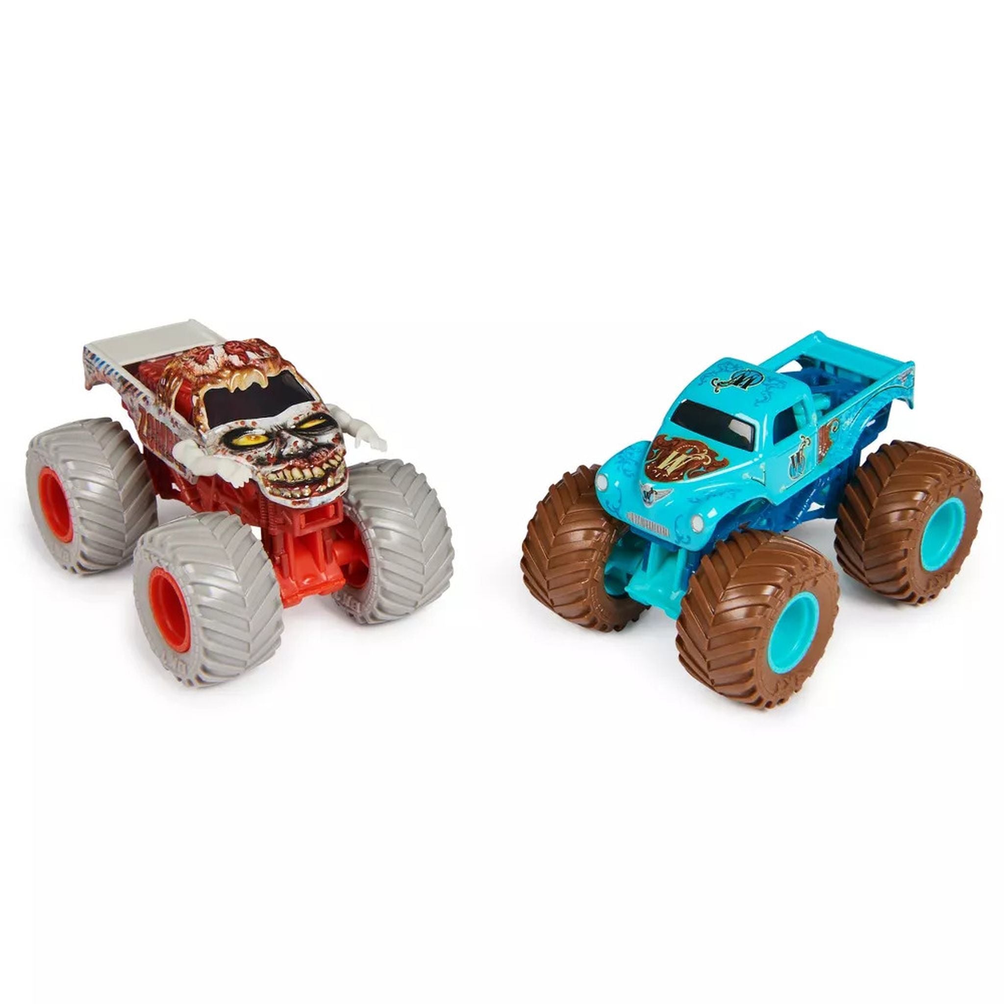 1:64 Scale 2-Pack Monster Jam Die-Cast Trucks: Zombie vs Whiplash