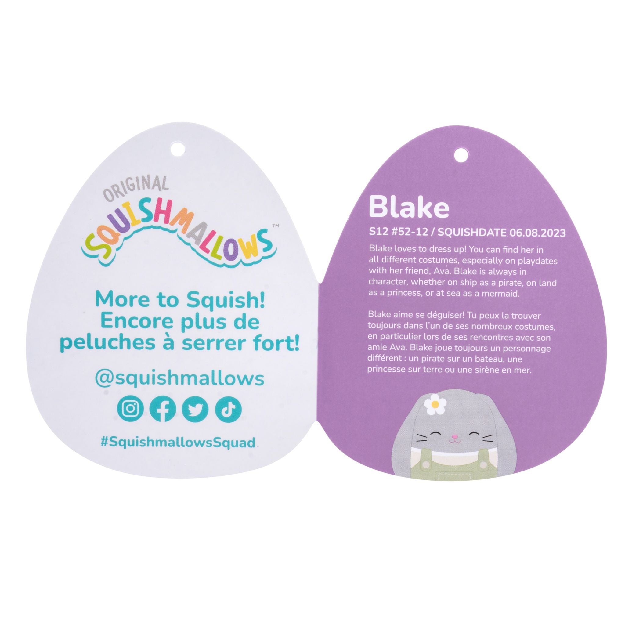 Limited-Time Easter 7.5 Inch Squishmallows Blake Grey Bunny Plush