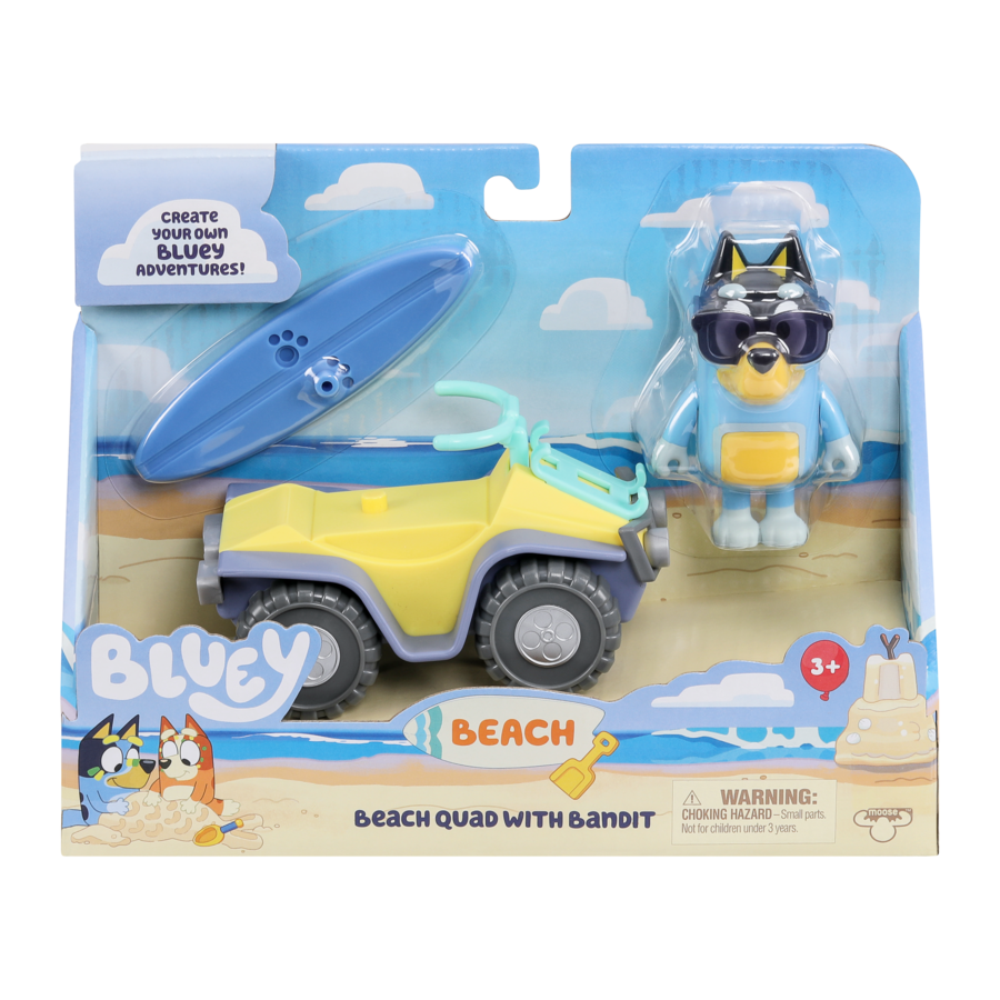 Hot Deal! Bluey Series 9 - Bandit's Beach Quad Vehicle & Figure Set