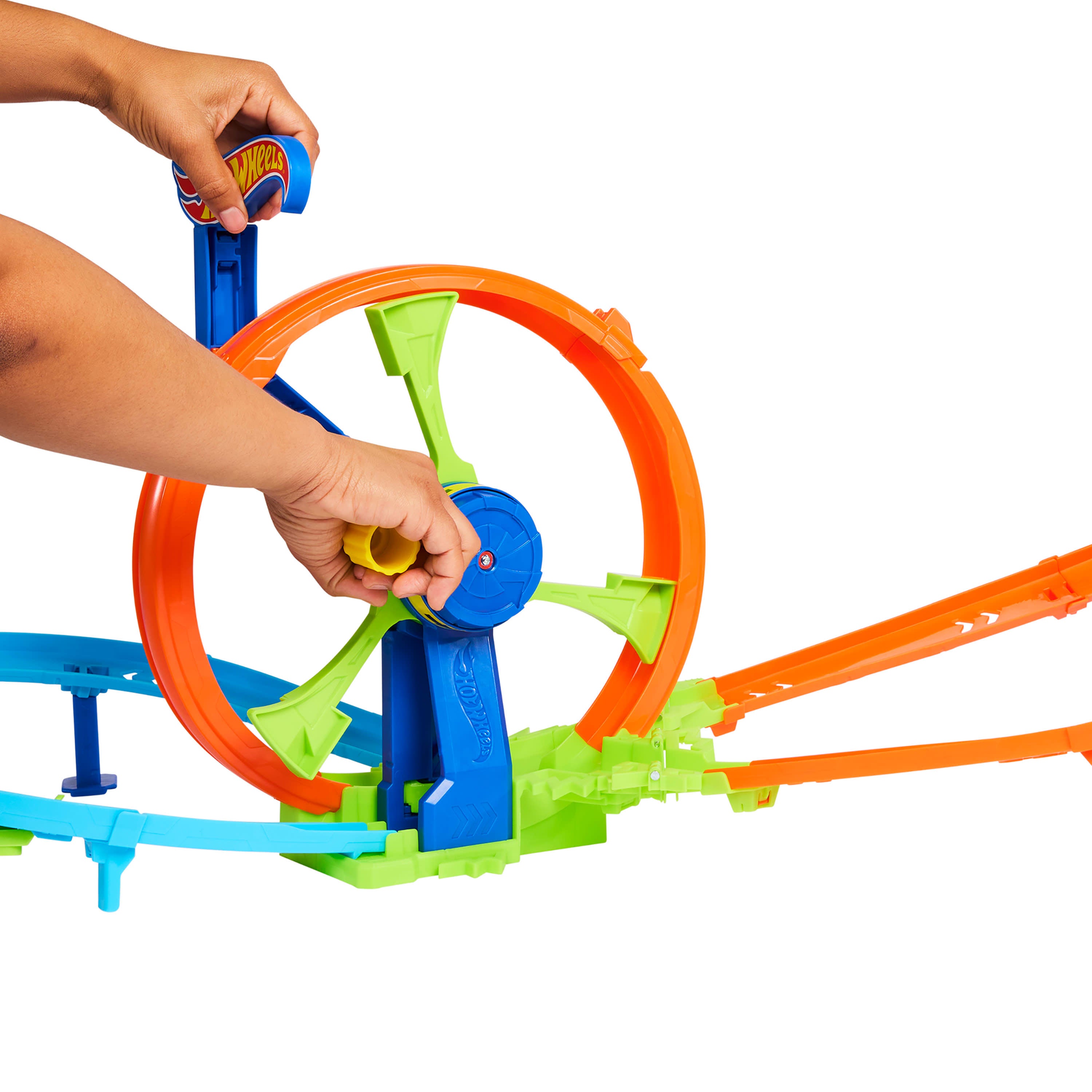 Hot Wheels Rapid Launch & Loop Stunt Tracks Playset - Ideal for Endless Racing Fun