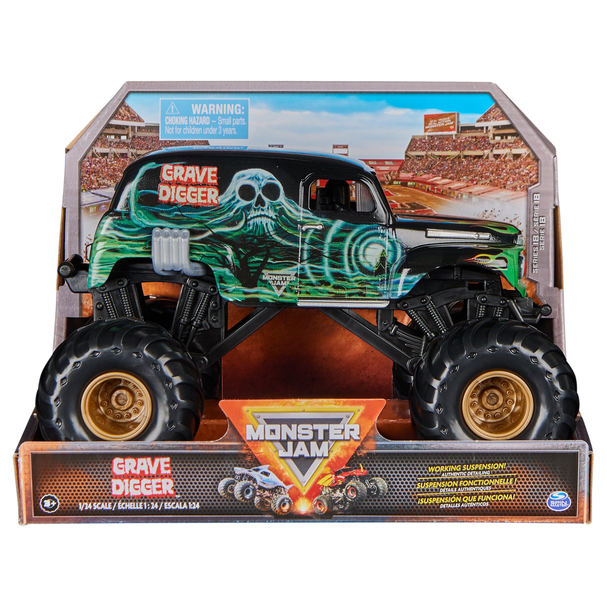Hot Deal! Monster Jam 1:24 Scale Die - Cast Monster Truck Series 18 Grave Digger Replica