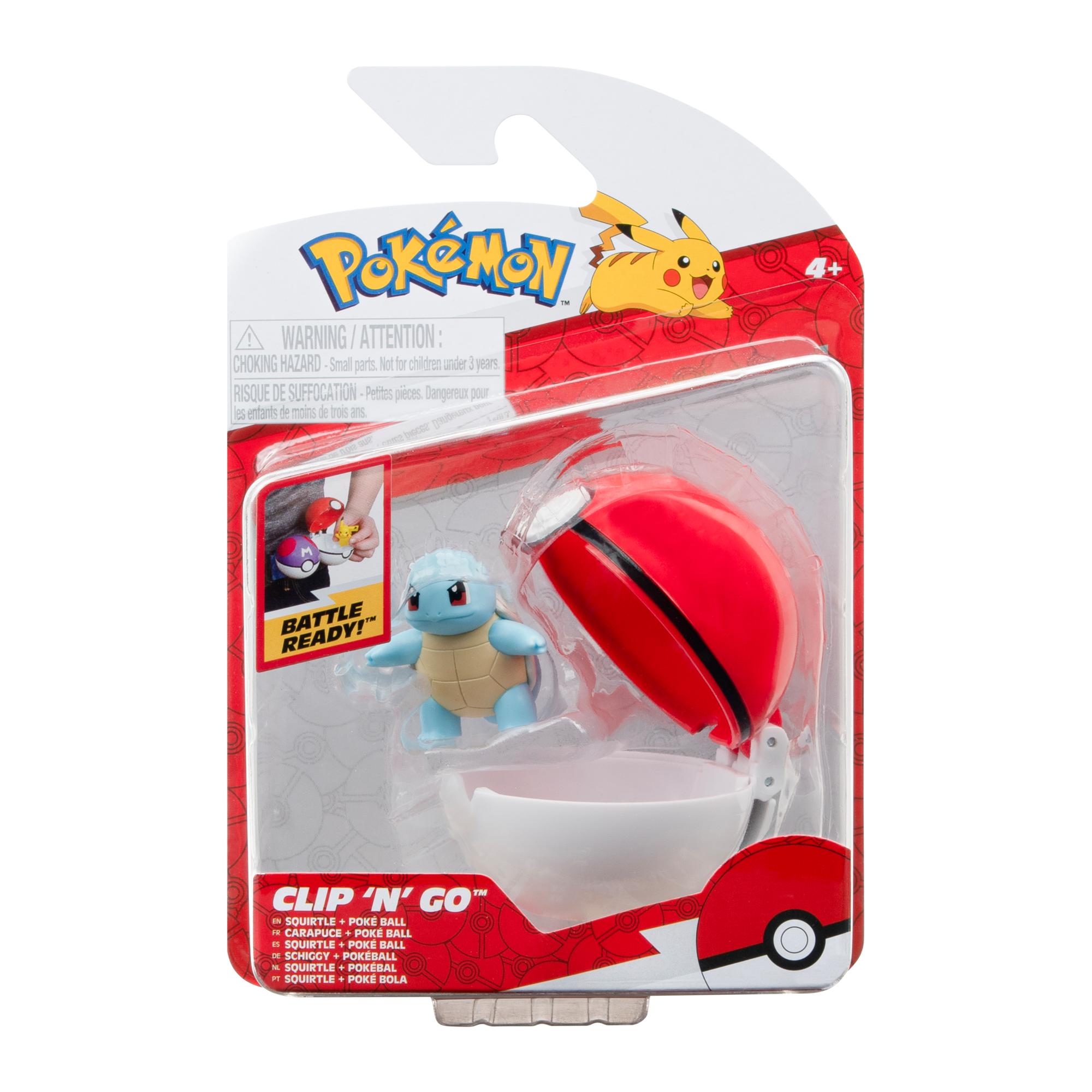 4-Piece Pokemon Clip N Go Squirtle Set with Poke Ball
