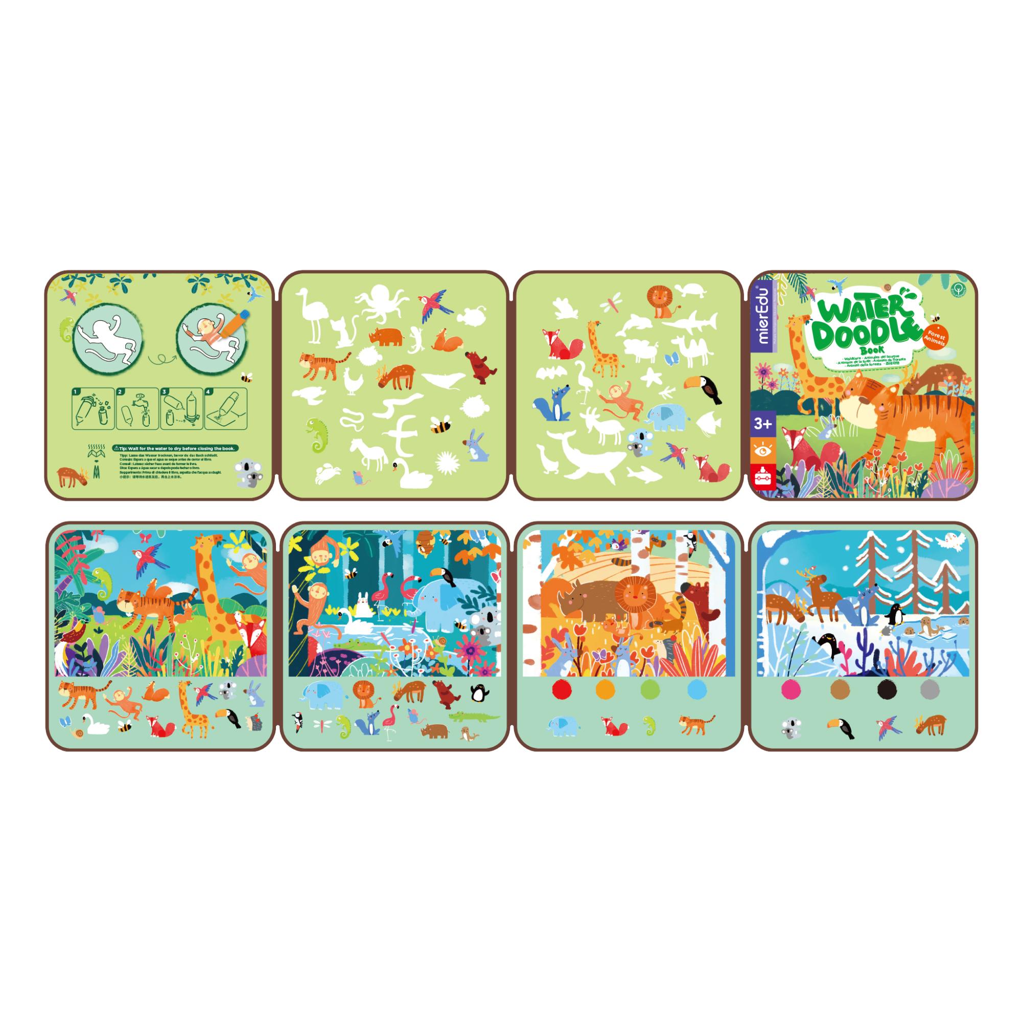 MierEdu Forest Animal Themed Magic Water Doodle Book for Kids