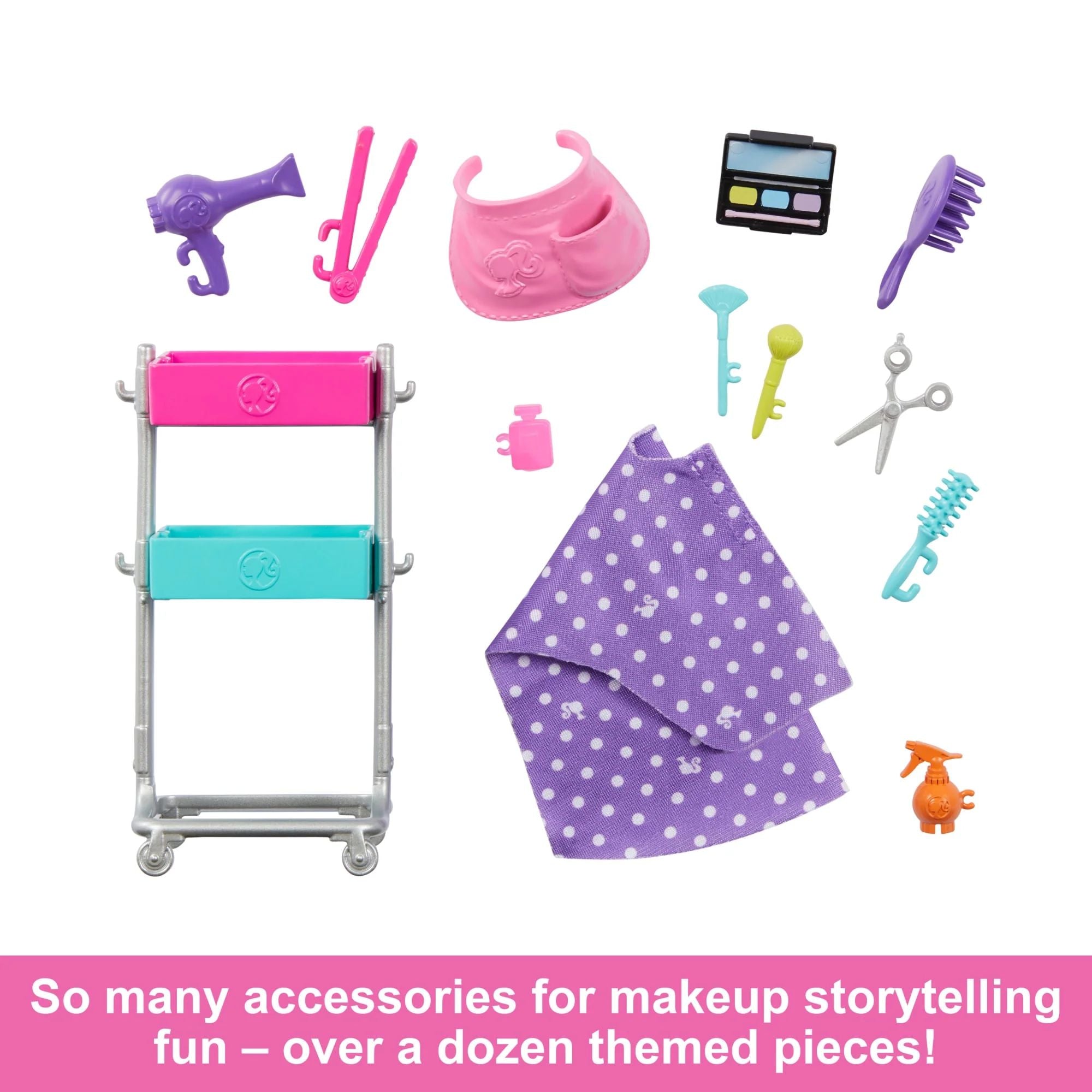 Hot Sale! Barbie Malibu Stylist Doll Playset with Puppy and Over 10 Accessories for Kids