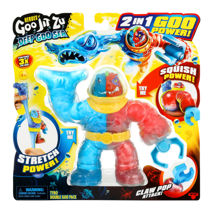 Hot Deal! Heroes Of Goo Jit Zu Deep Goo Sea Double Attack Pack with Tyro Figure