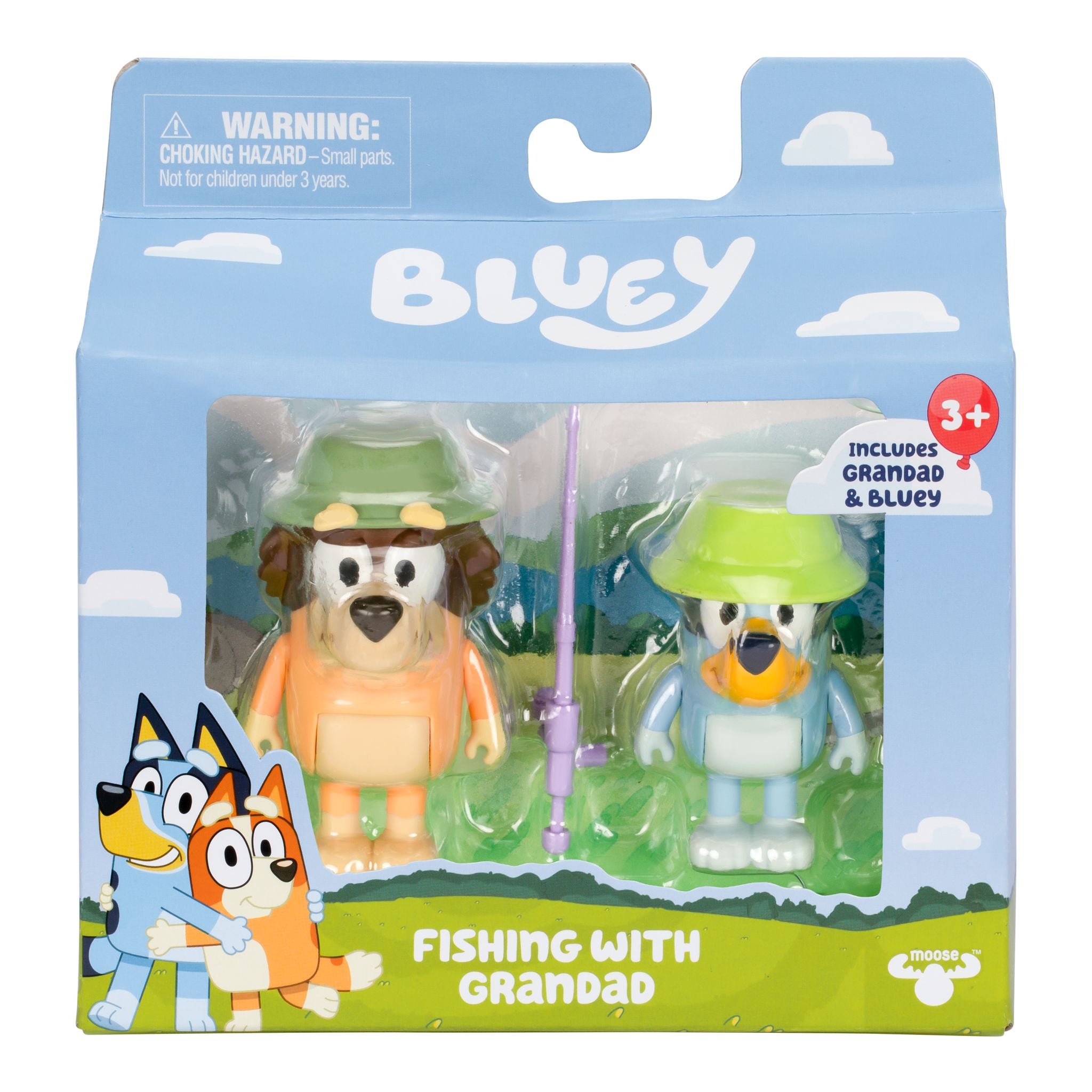 Bluey Season 11 Two - Piece Fishing with Grandad Figure Set
