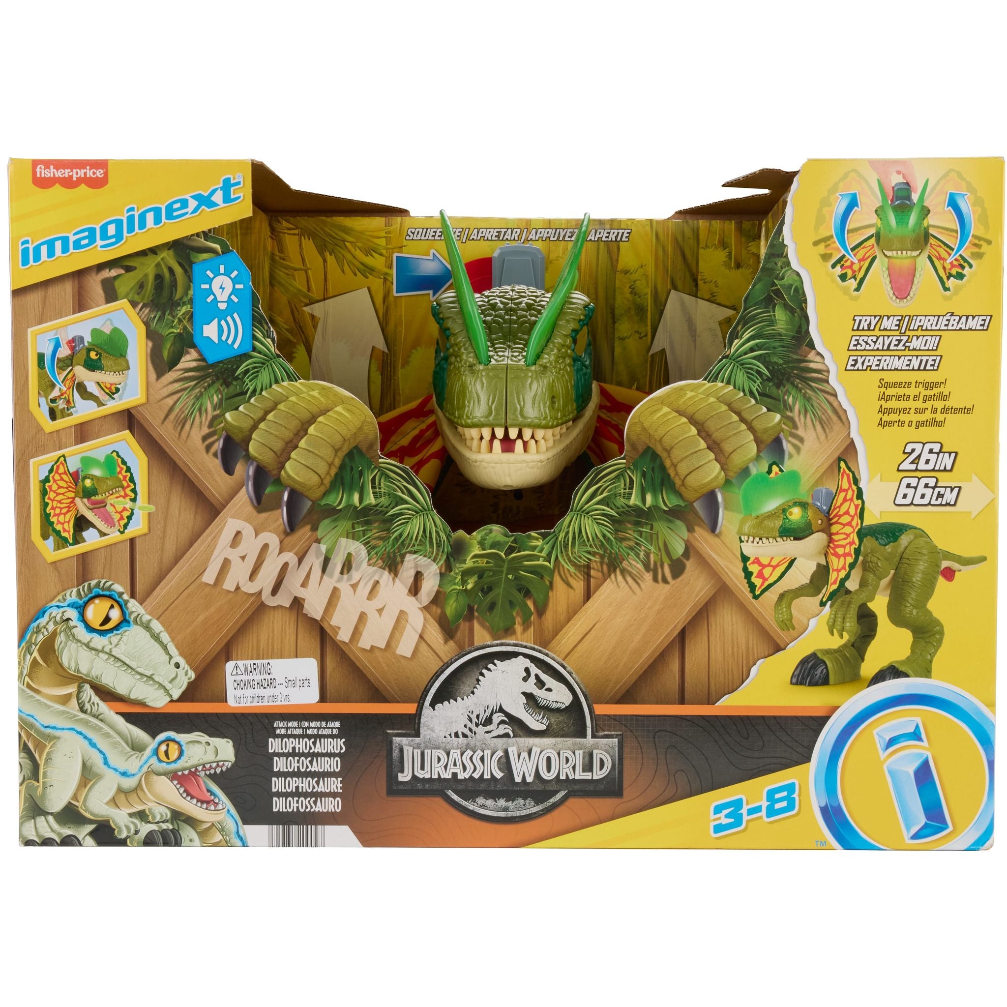 Fisher-Price Imaginext Jurassic World Extra-Large Attack Mode Dilophosaurus Toy