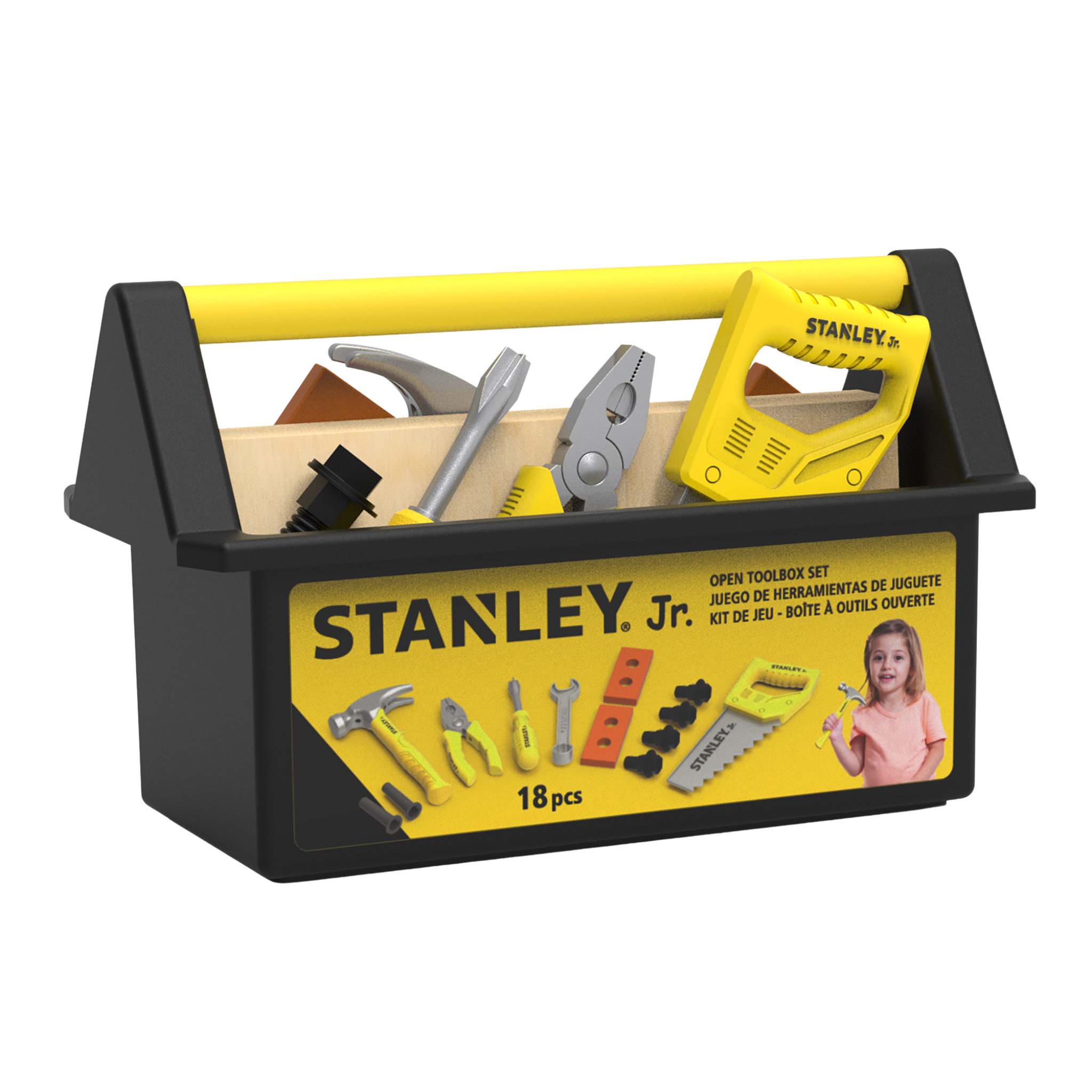 Hot Sale! Stanley Jr. 18-Piece Pretend Play Open Toolbox Set for Young Builders