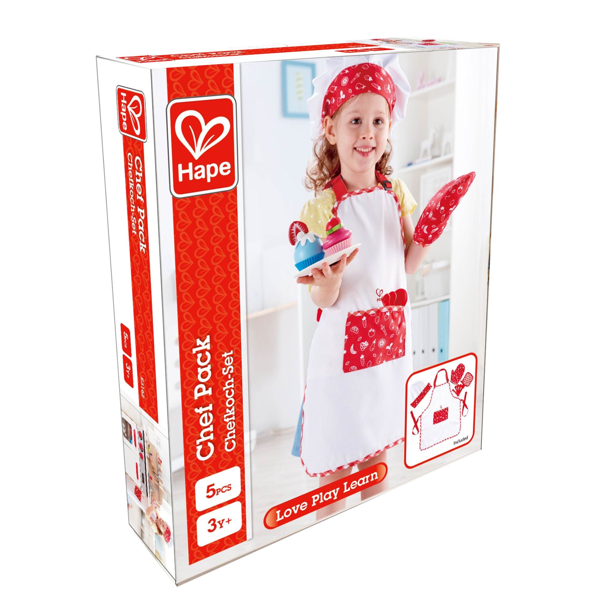 Hape Kids' Chef Costume Set with 5 - in - 1 Measuring Spoons - Ideal for Pretend Play
