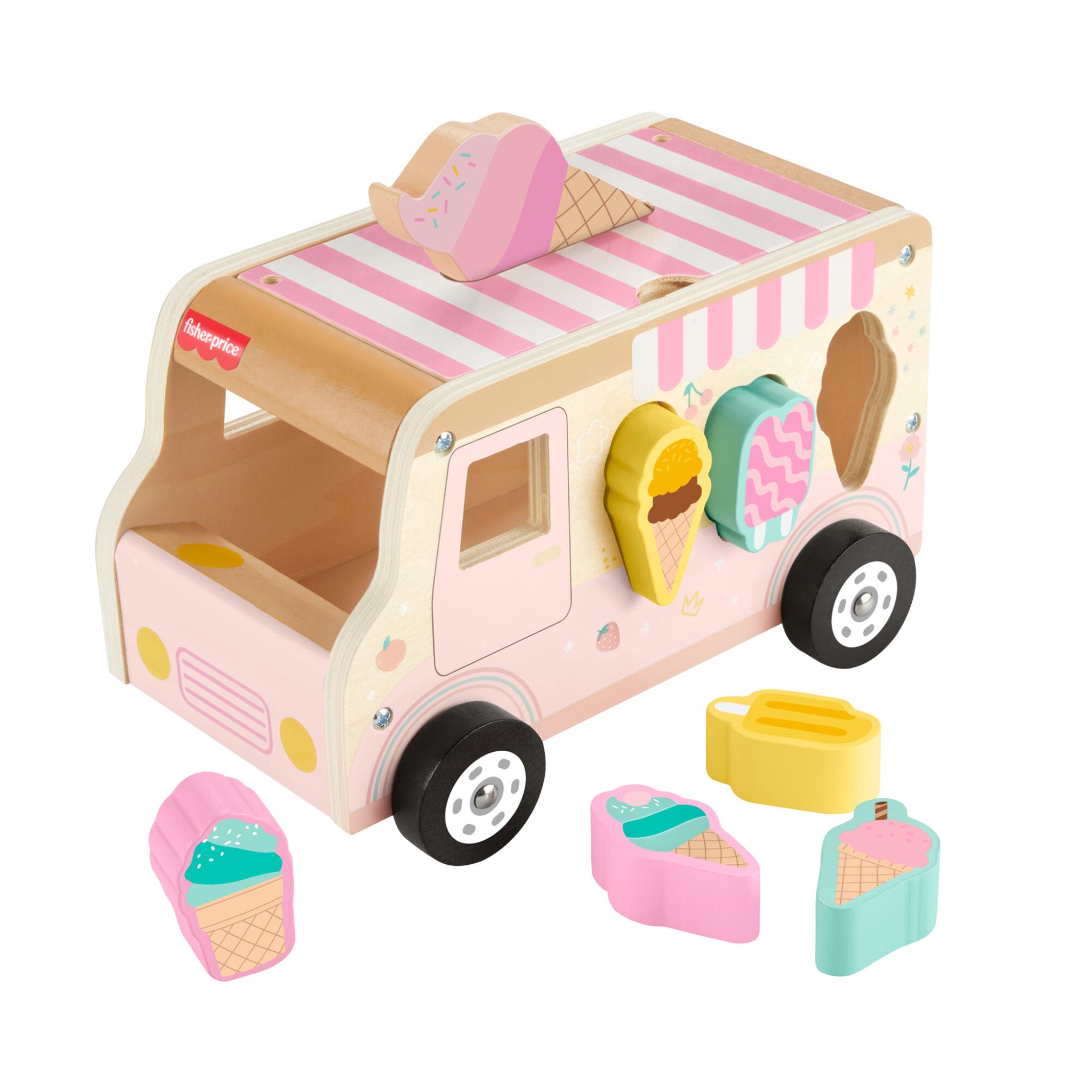 Hot Sale! Fisher-Price Wooden Ice Cream Shape Sorter Toy for Toddlers