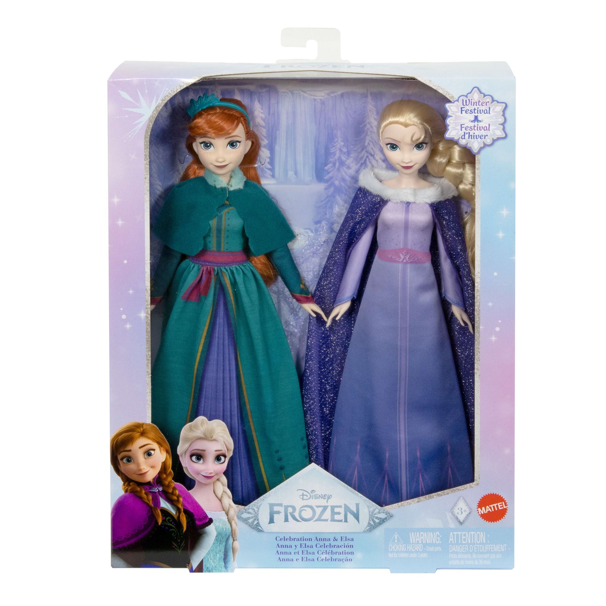 Hot! Disney Frozen Winter Festival Anna & Elsa Fashion Doll Set