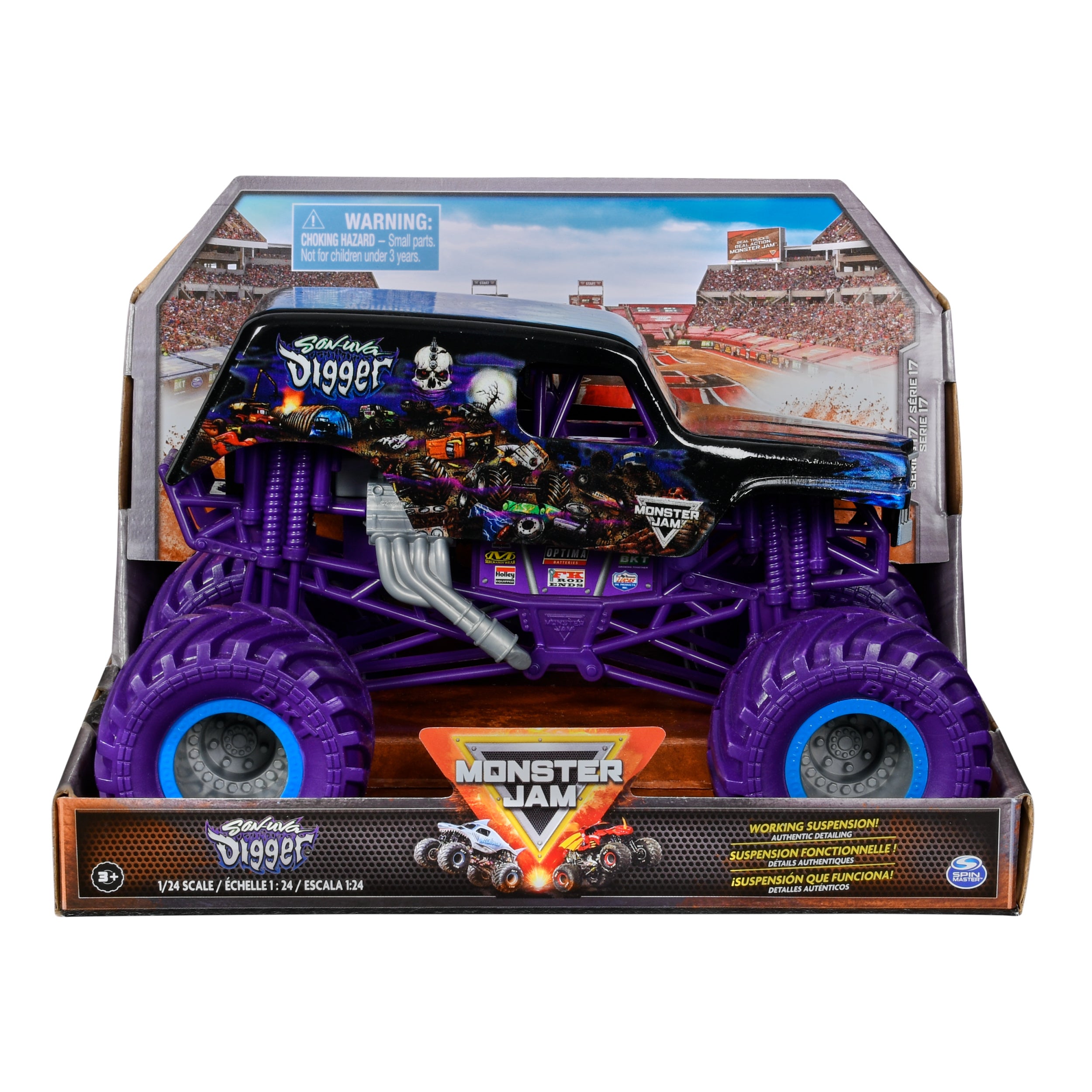 Hot Deal! 1:24 Scale Monster Jam Die - Cast Monster Truck Series 17 Son - Uva Digger