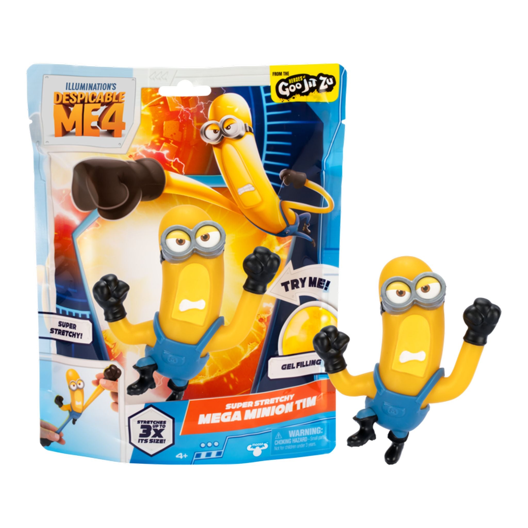 Hot Sale! Despicable Me 4 Stretchy Action Figure - Heroes Of Goo Jit Zu Mega Minion Tim