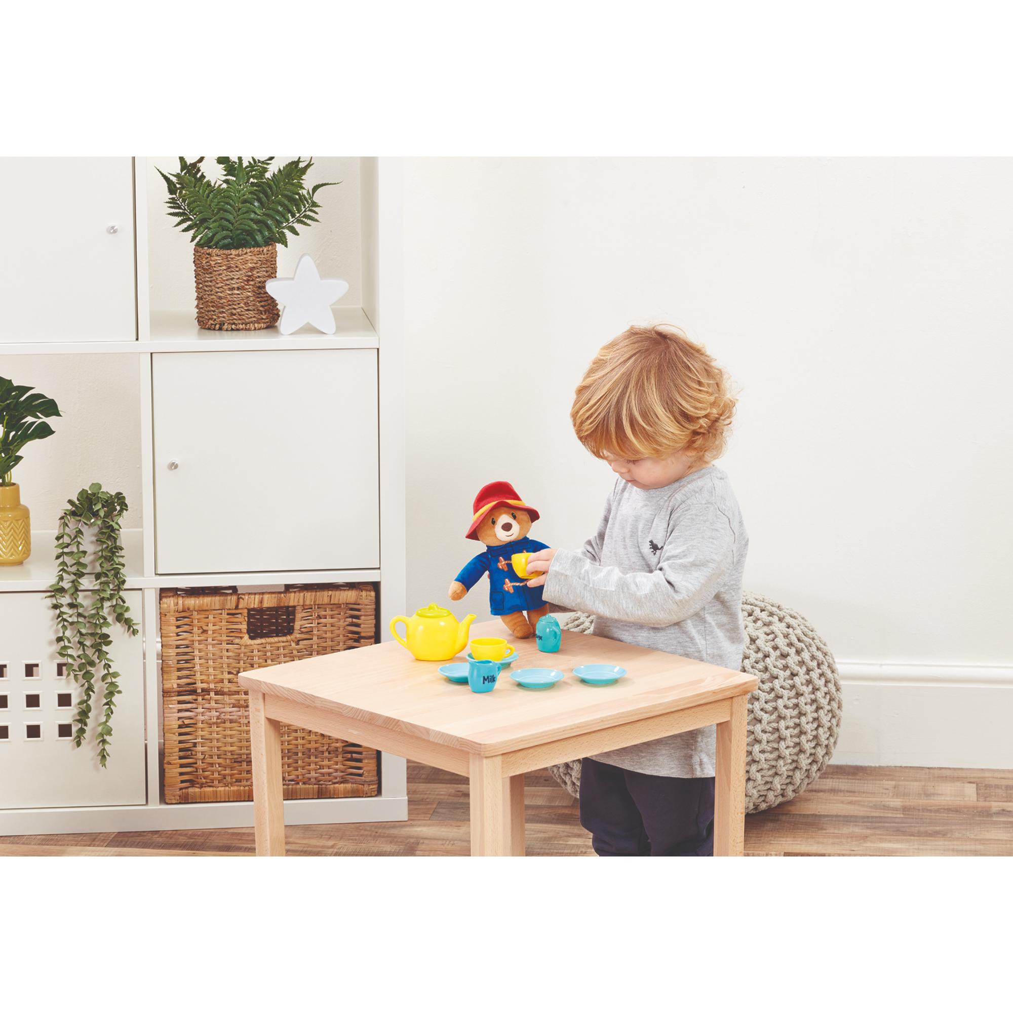 Adorable Paddington Bear Soft Toy and 12 - piece Tea Set for Kids