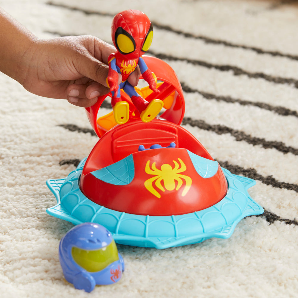 Hot Sale! Marvel Spidey And His Amazing Friends Web - Spinners Spidey with Hover Spin Toy Set