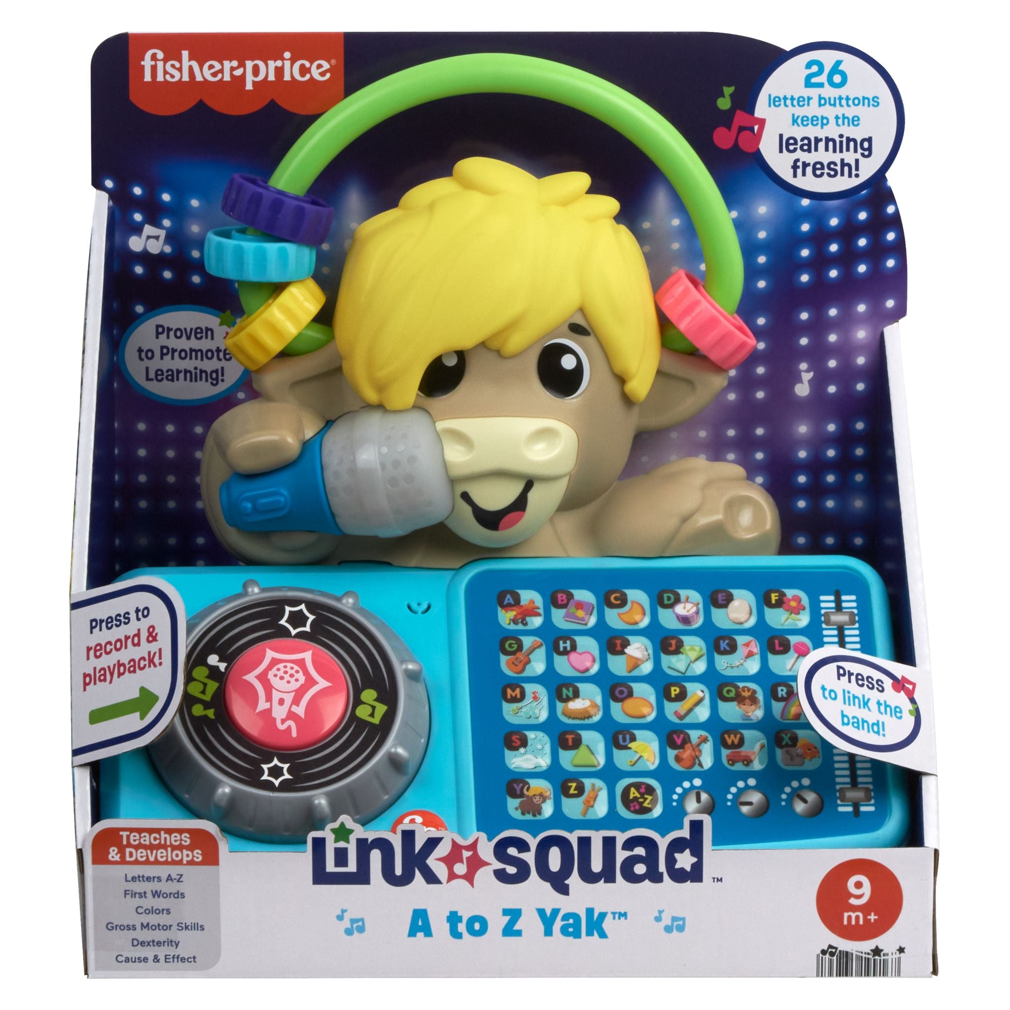 Fisher-Price Musical Link Squad A to Z Yak Toy for 9+ Months