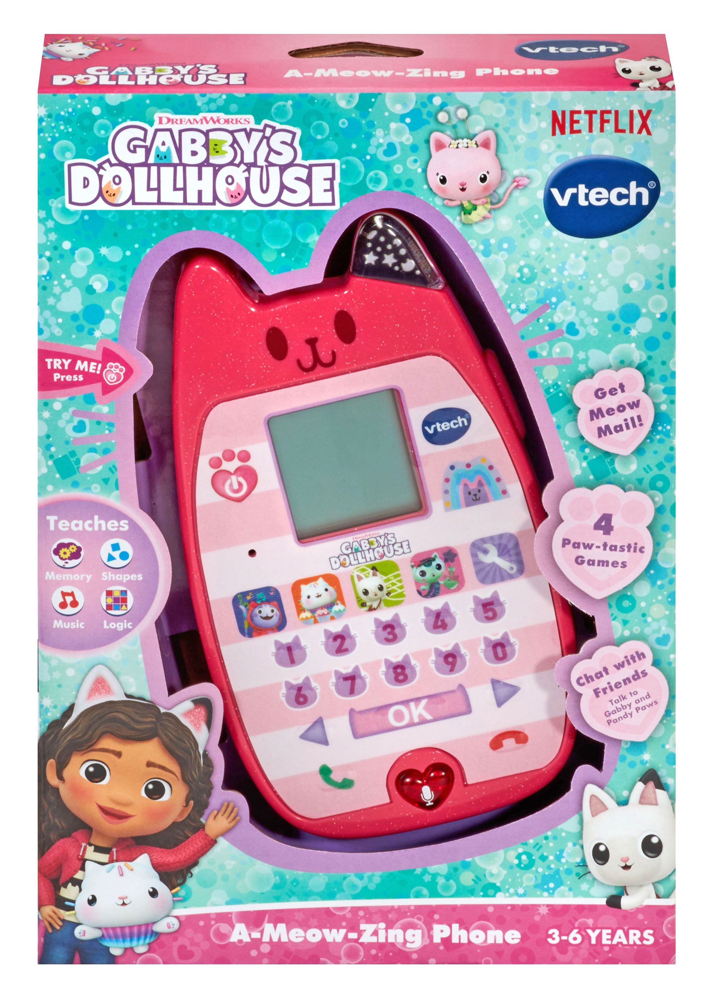 Hot Deal! VTech Cat - Shaped Gabby's Dollhouse Interactive Phone for Kids
