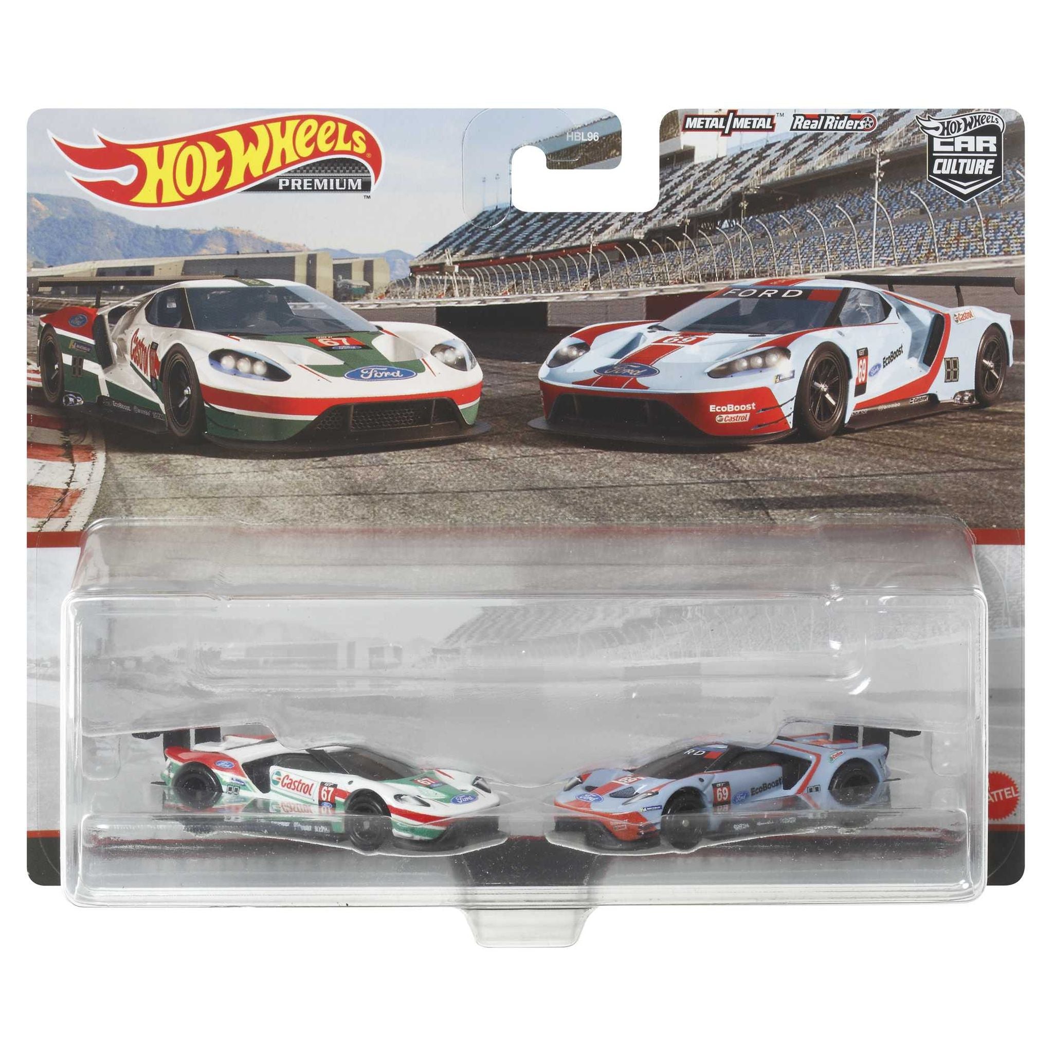 Hot Wheels Premium Car Culture 2-Pack: '16 Ford GT in Race White and Blue - Must-Have for Collectors