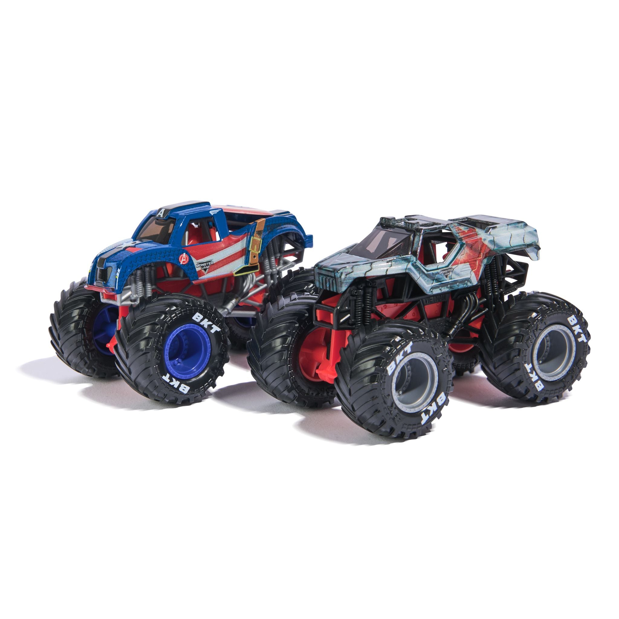 Hot Deal! Monster Jam 1:64 Scale Die - Cast 2 - Pack: Captain America vs Winter Soldier Trucks