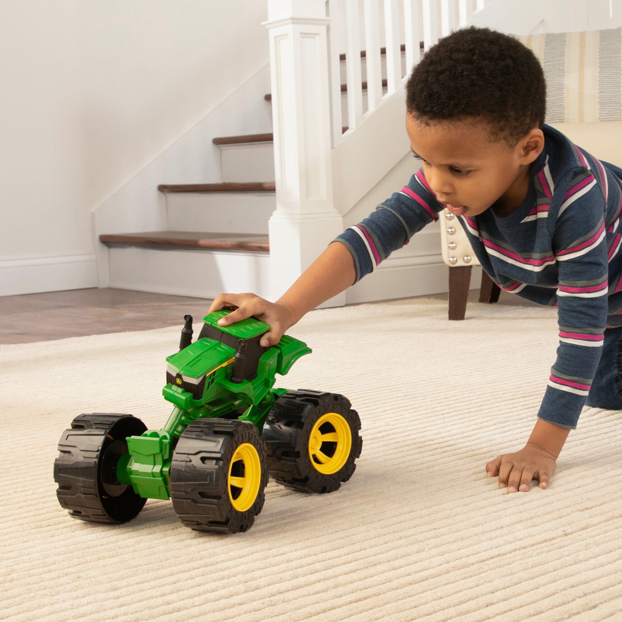 Hot Sale! John Deere All-Terrain Monster Treads Plastic Tractor for Kids Aged 3+