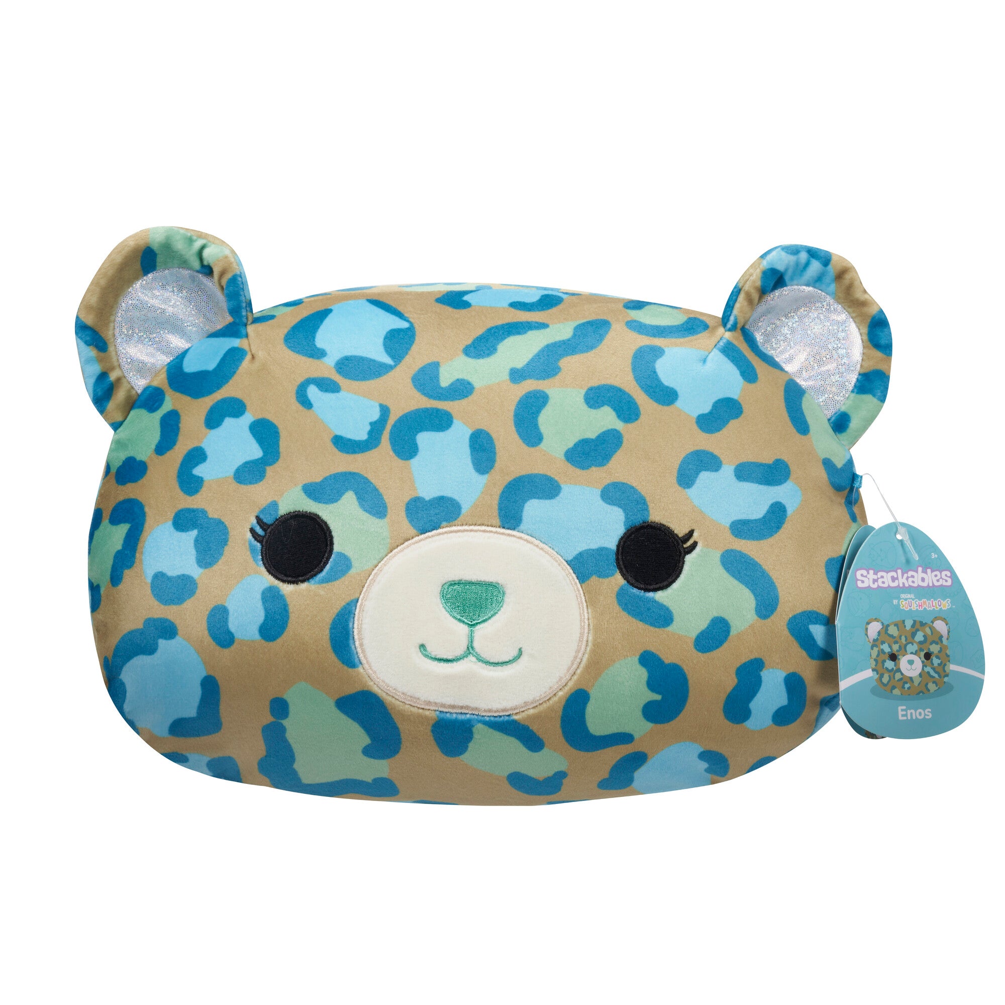 Get 12-Inch Squishmallows Stackables Plush - Enos The Leopard for Endless Cuddles