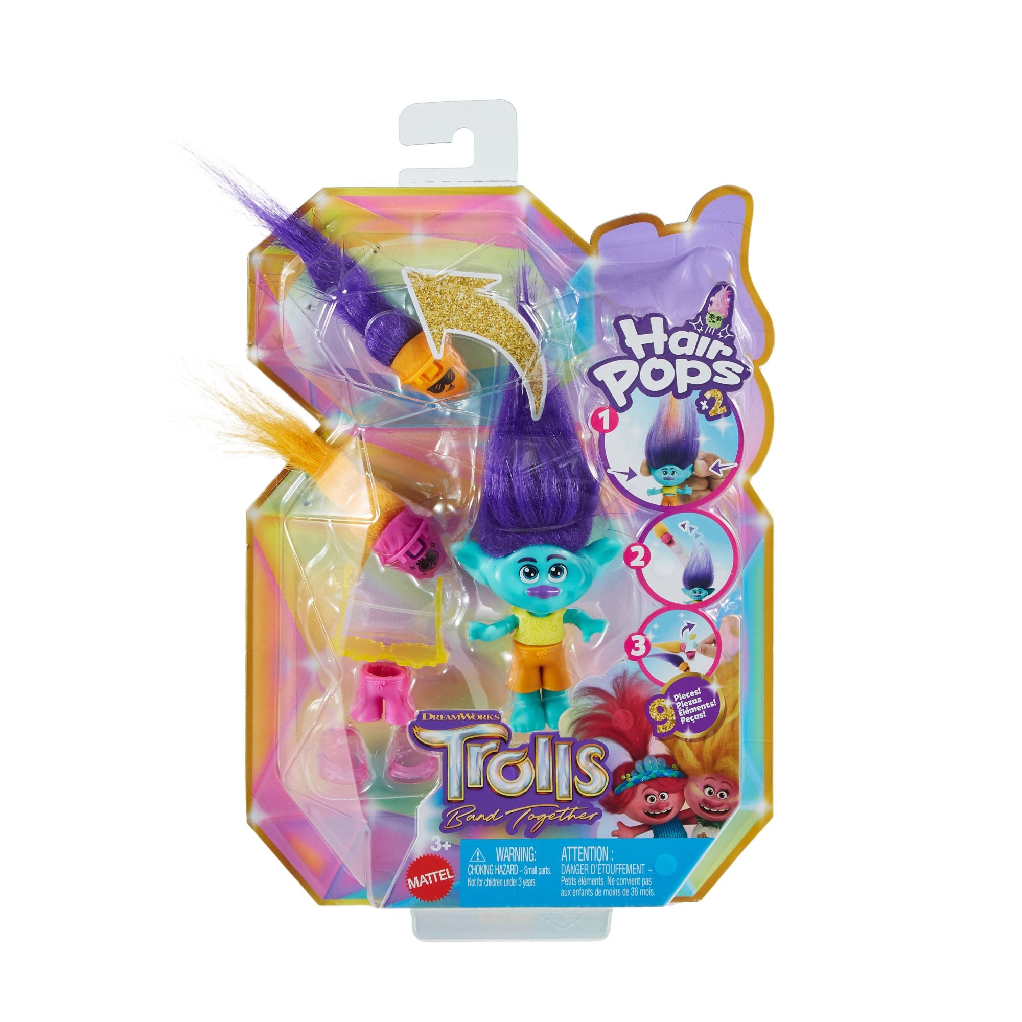 Hot Deal! DreamWorks Trolls 3 Band Together Branch Hair Pops Small Dolls