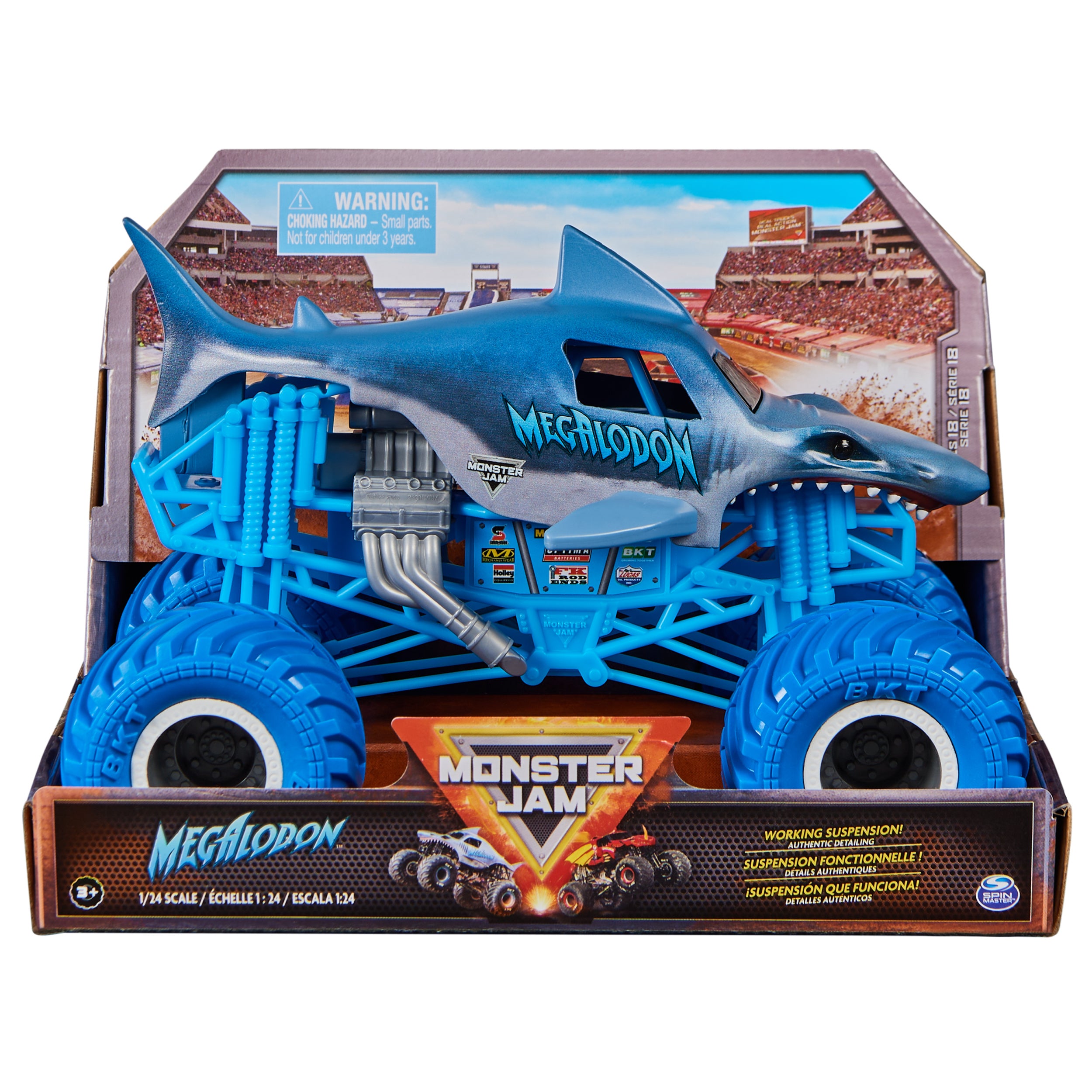 Monster Jam 1:24 Scale Monster Truck Series 18 Megalodon - Collectible Fun!
