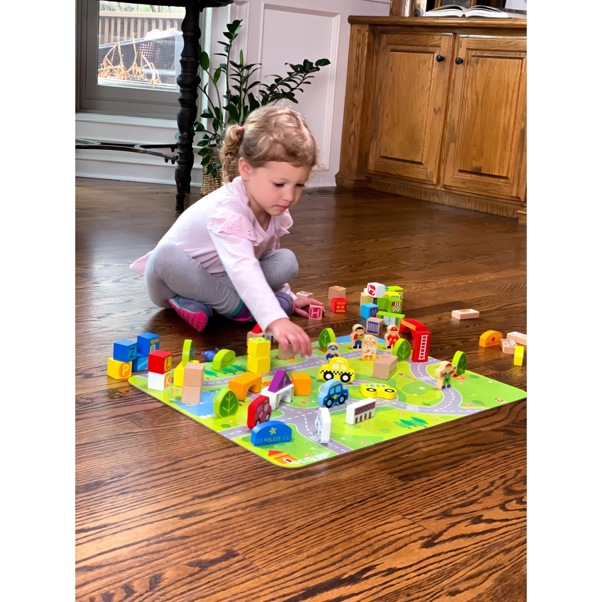 Fat Brain Toys: My Town Block Set - Ideal for Kids' Pretend Play
