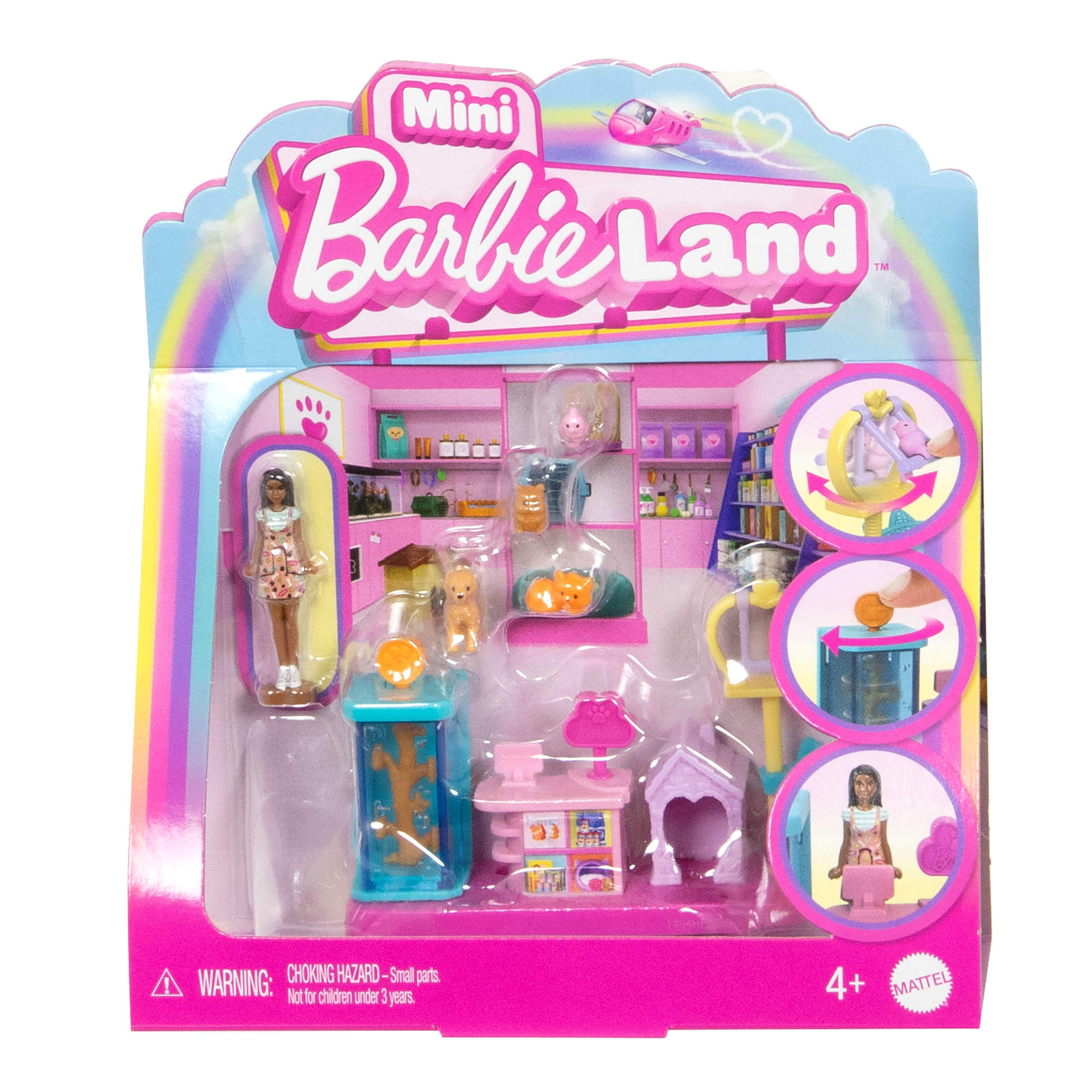 Hot Sale! Mini BarbieLand Pet Boutique Playset with 3.8cm Barbie Doll for Kids Aged 4+