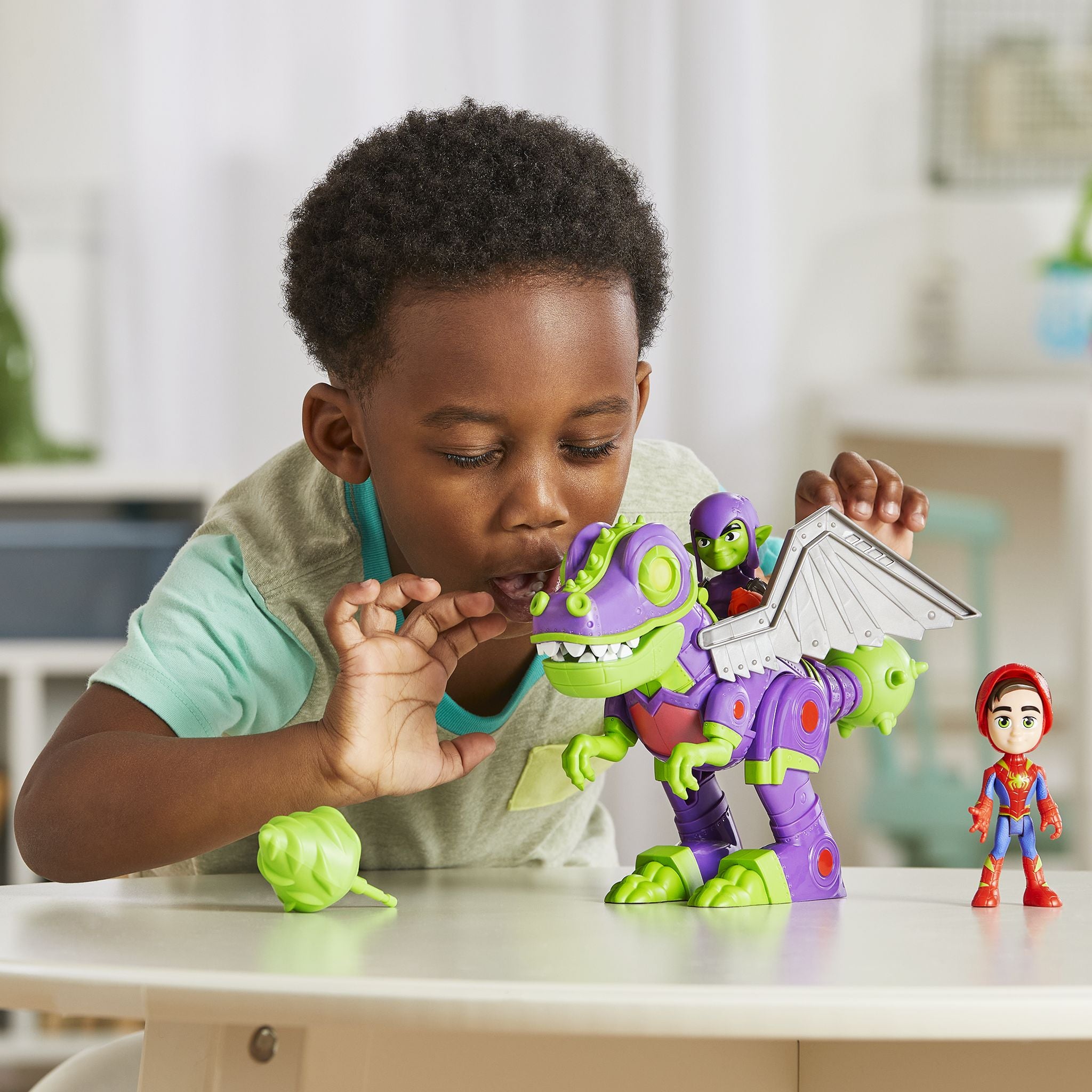 Marvel Spidey and Friends Dino-Webs Goblinsaurus Mech Pack with Action Figures