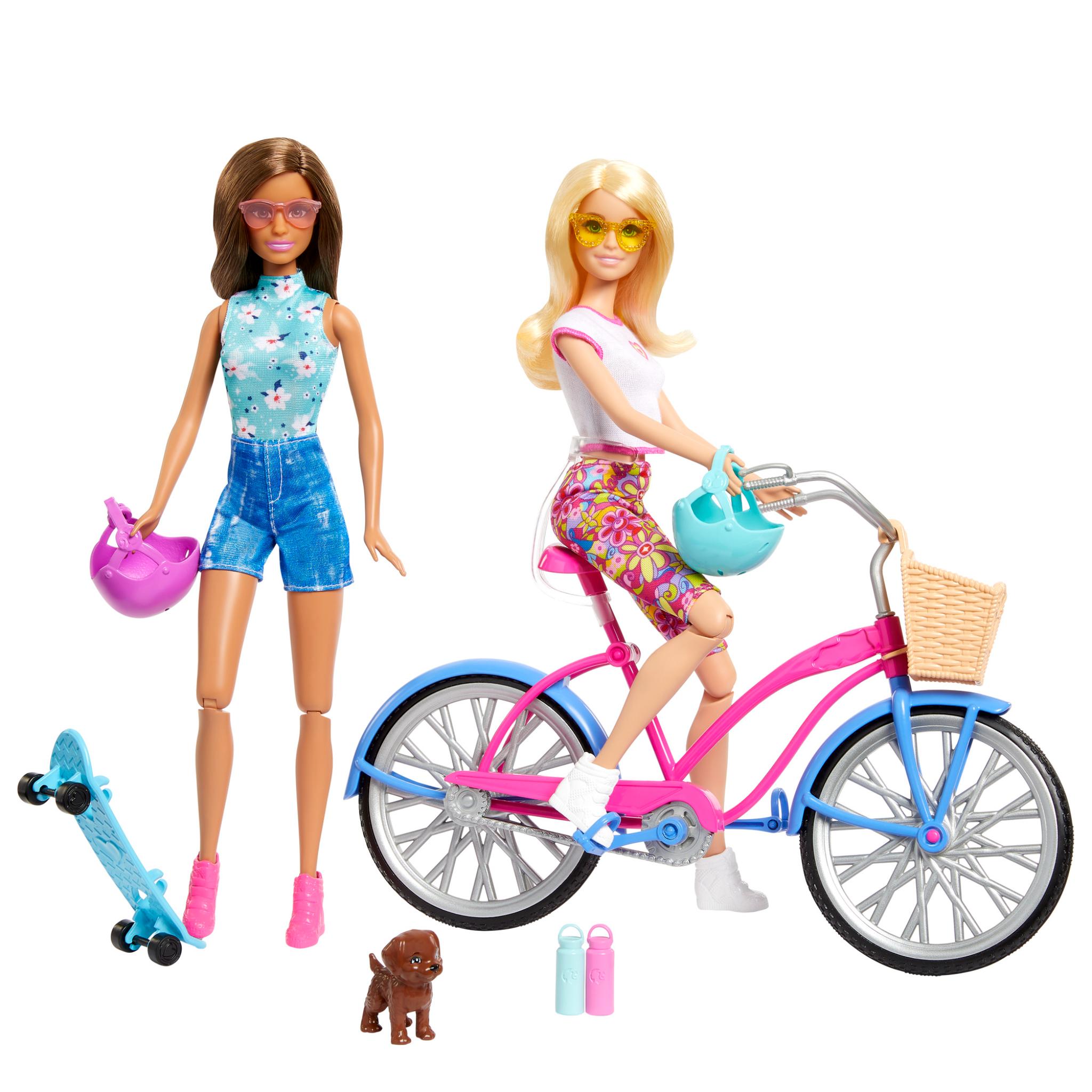 Hot Sale! Colorful Barbie Outdoor Playset with Two Dolls in Sporty Outfits