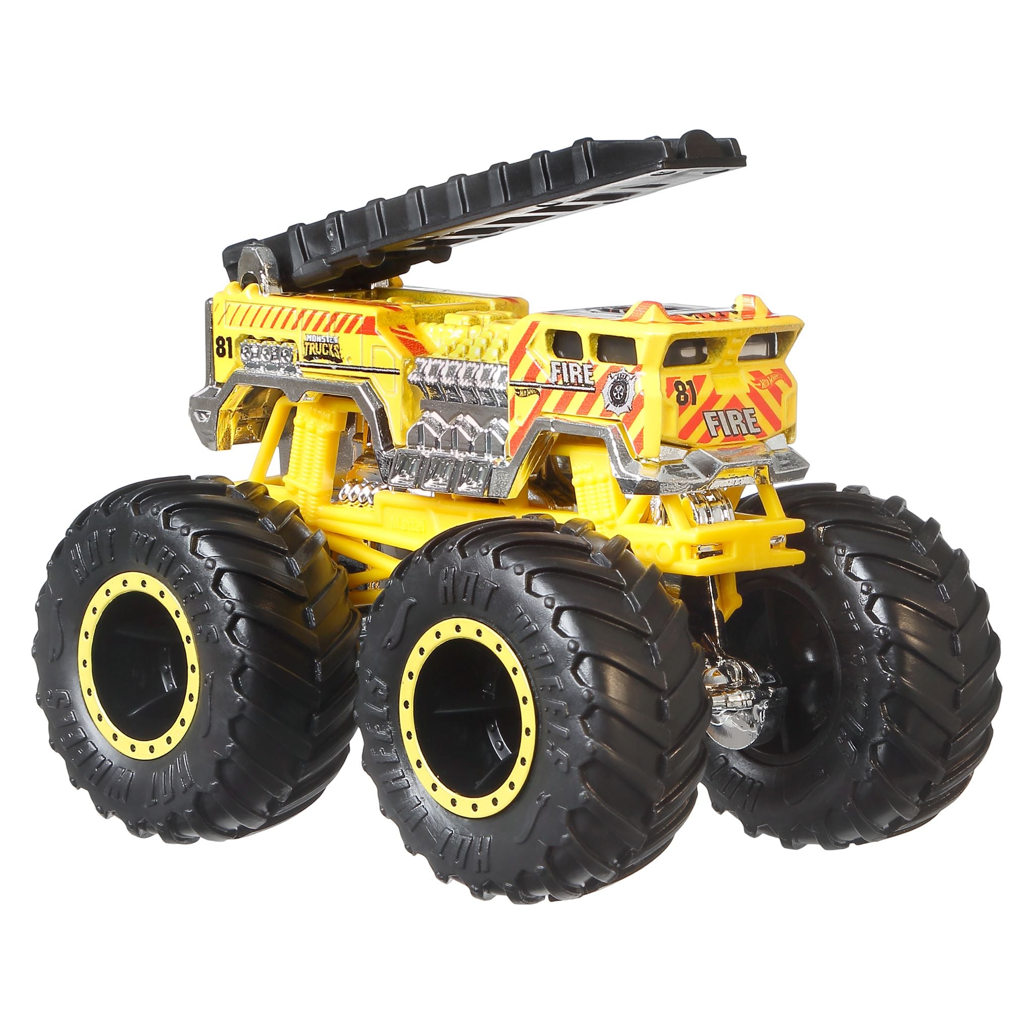 Hot Wheels 1:64 Scale Monster Trucks Alarm Squad 4-Pack - Ideal Gift for Kids