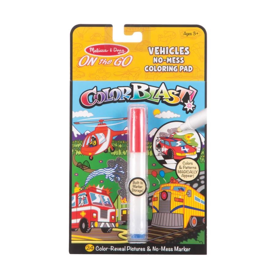 Melissa & Doug - On - the - Go Colorblast Vehicles Activity Book for Ages 3+