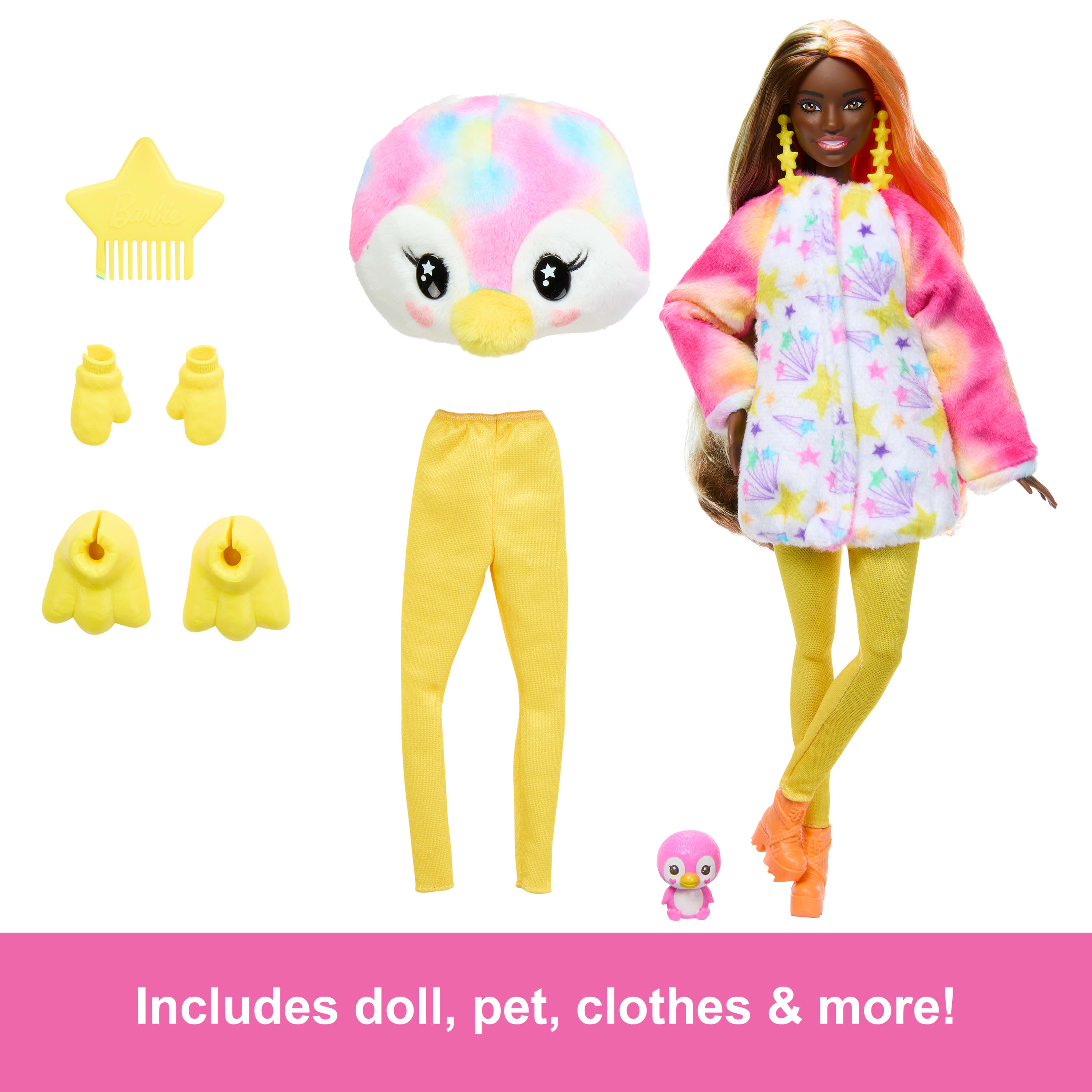 Hot! Barbie Cutie Reveal Colour Dream Series Penguin Doll with 10 Surprises
